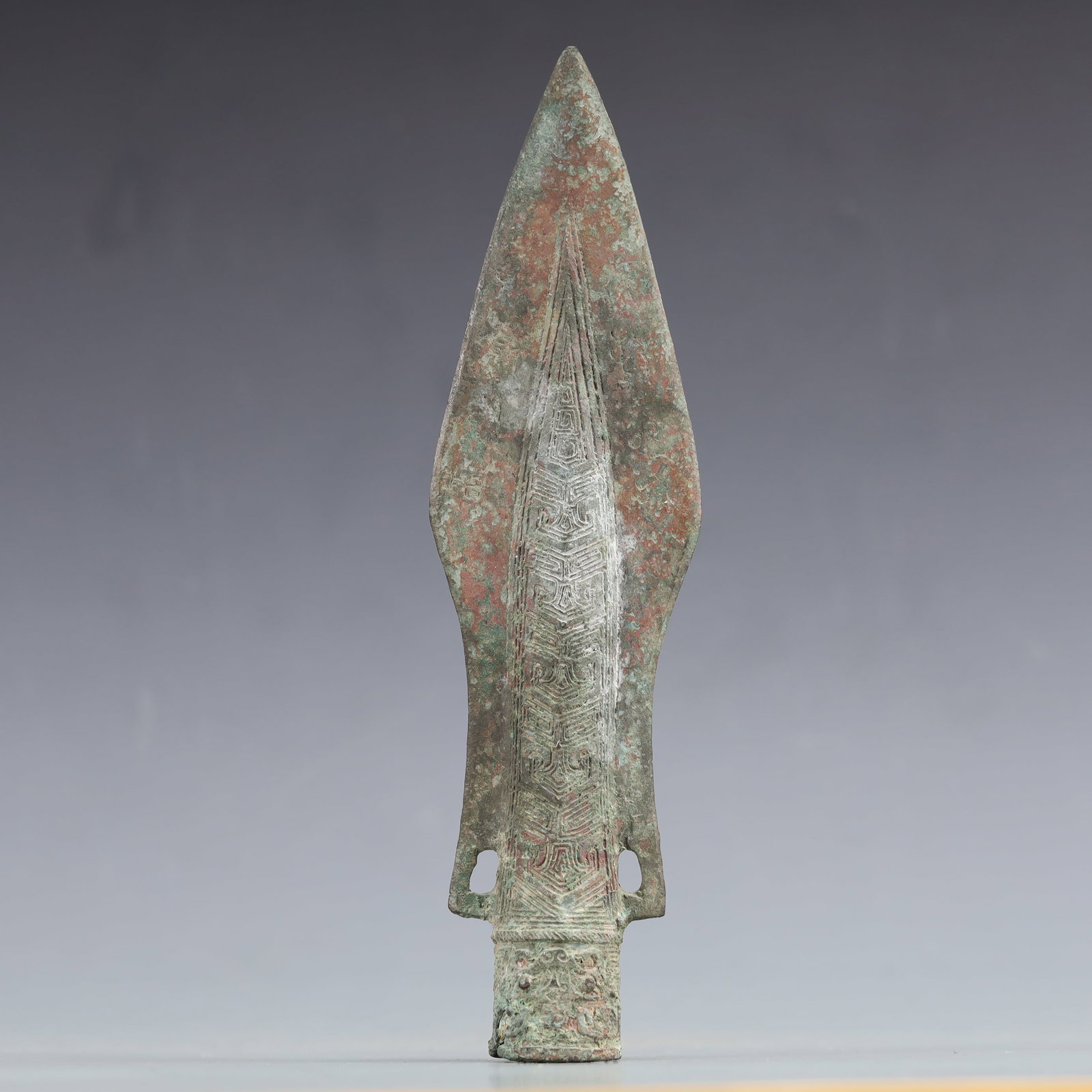 An Archaic Bronze Ornament: An Archaic Bronze Ornament,Ancient Time, China,Size:2.4inx1.2inx9.1in Weight:341.9g 青铜摆件,中国远古时期