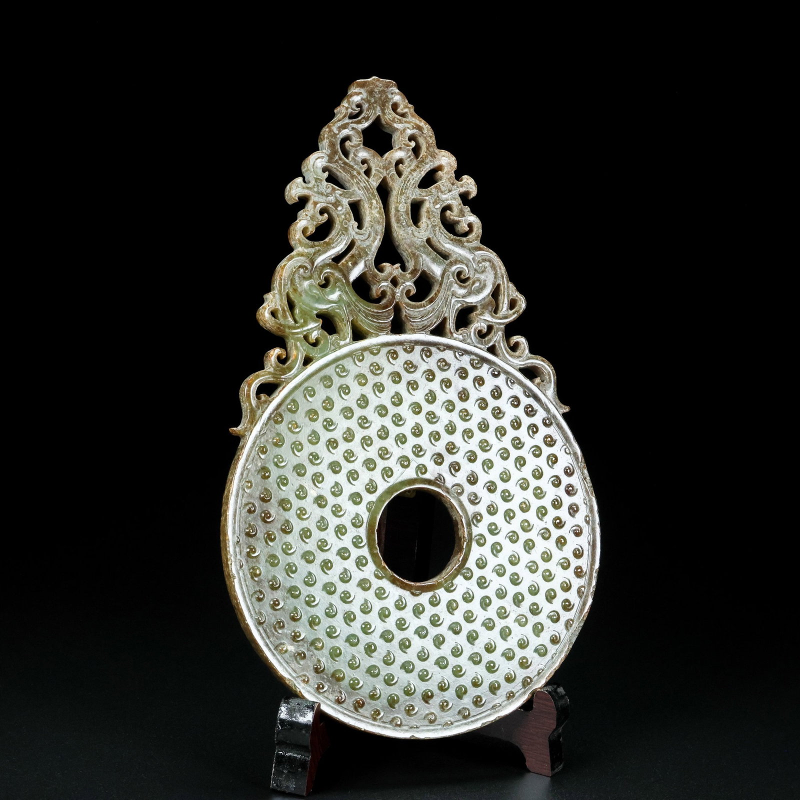 An Exquisite Archaic Jade Dragon Pattern Ornament - 2