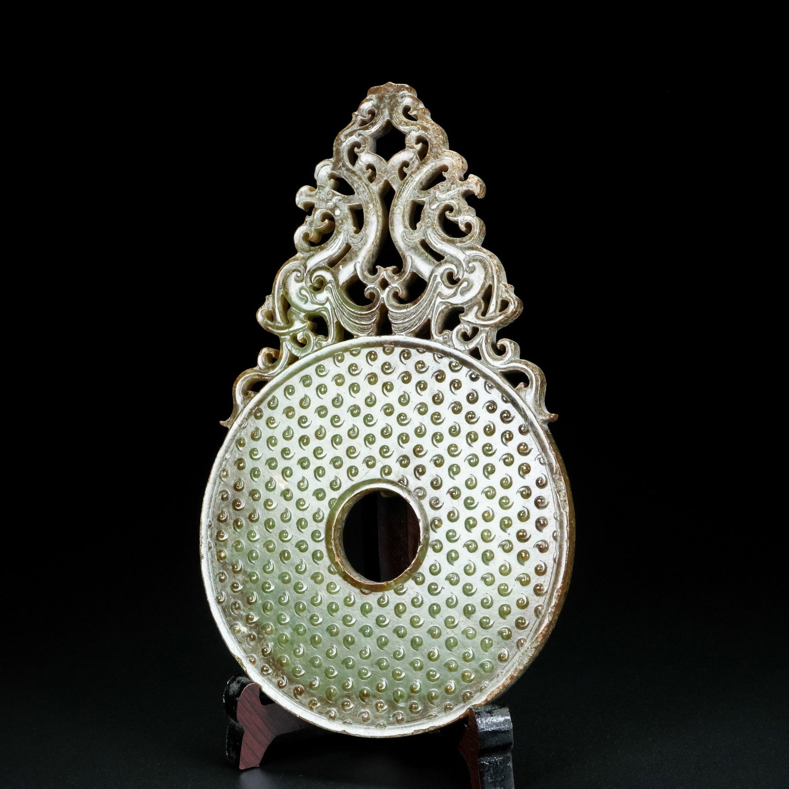 An Exquisite Archaic Jade Dragon Pattern Ornament - 3