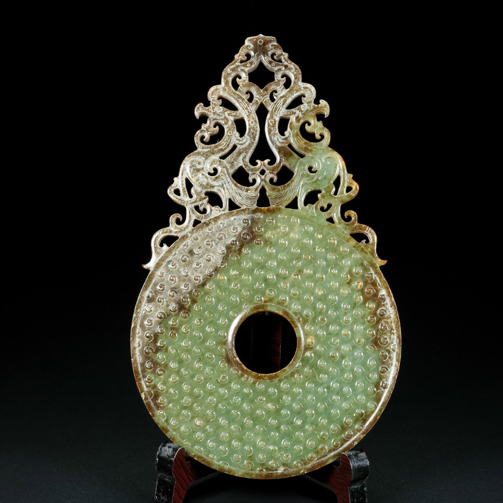 An Exquisite Archaic Jade Dragon Pattern Ornament - 4