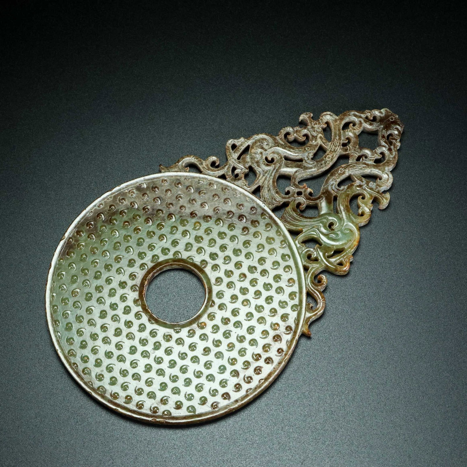 An Exquisite Archaic Jade Dragon Pattern Ornament - 5