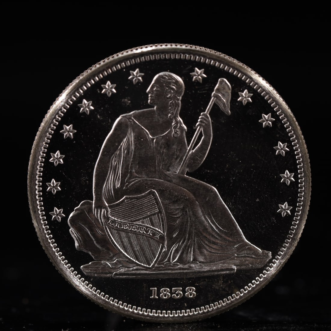 USA One Dollar 1858 Coin: American coin. IN GOD WE TRUST / LIBERTY / 1858 / UNITED STATES OF AMERICA / ONE DOL. Weight:26.9g.