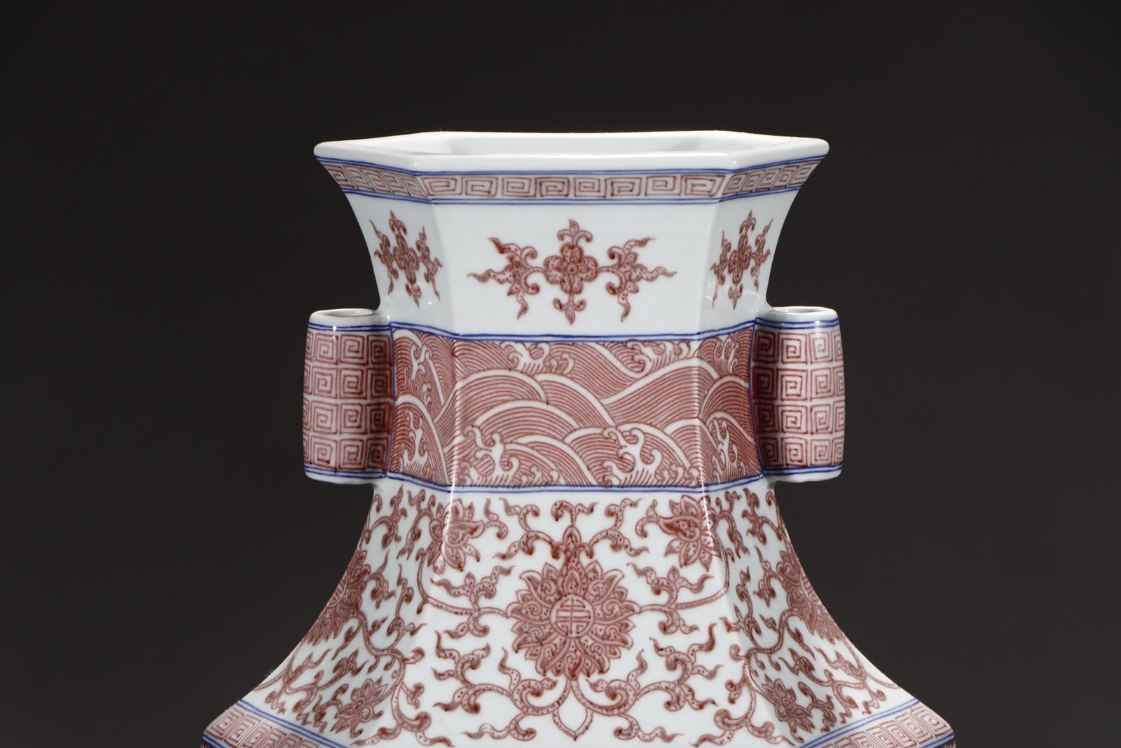 A Huge Underglaze-Red Lotus Pattern Double-Ears Vase - 2