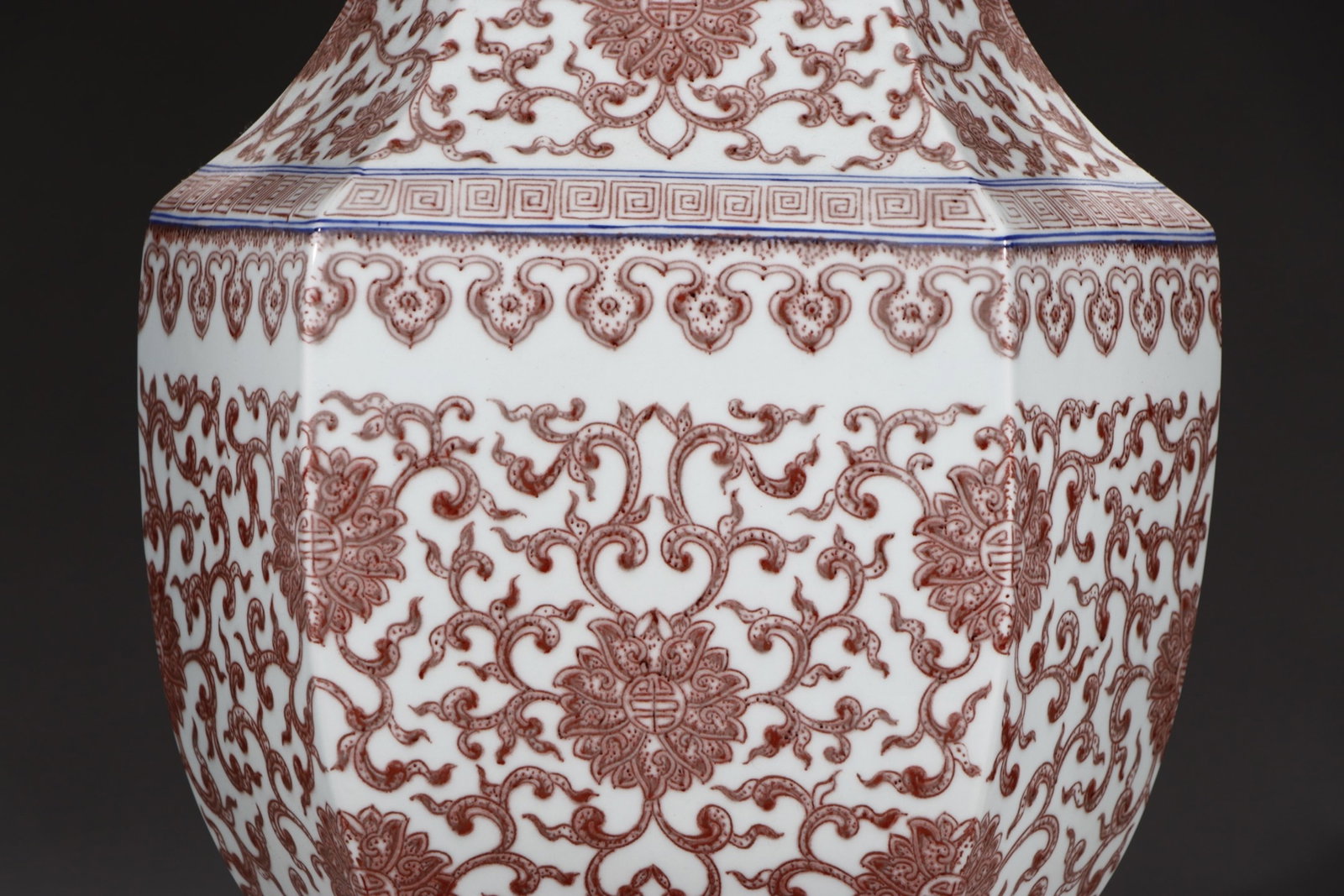 A Huge Underglaze-Red Lotus Pattern Double-Ears Vase - 4