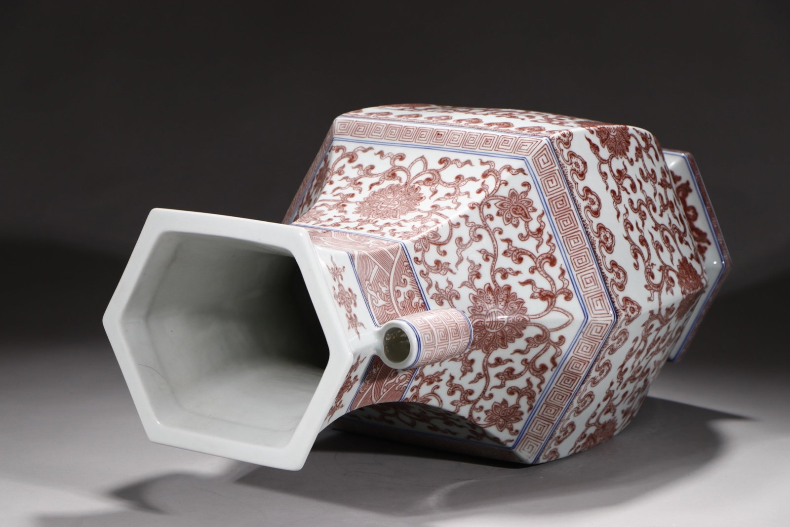 A Huge Underglaze-Red Lotus Pattern Double-Ears Vase - 8