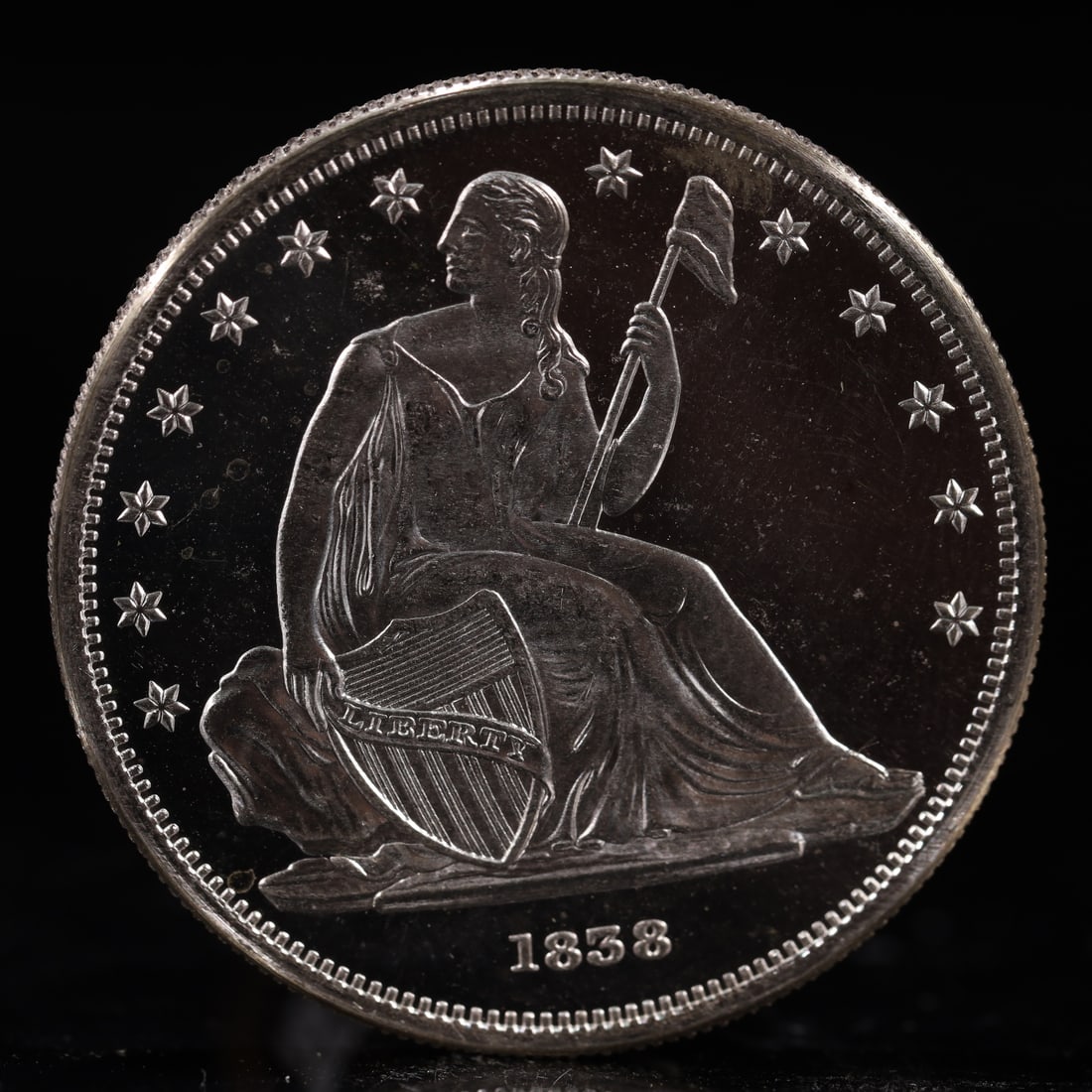 USA One Dollar 1858 Coin: American coin. IN GOD WE TRUST / LIBERTY / 1858 / UNITED STATES OF AMERICA / ONE DOL. Weight:26.9g.