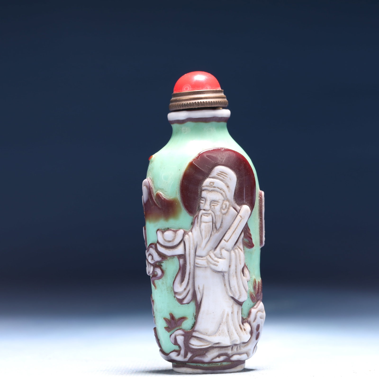 An Exquisite Glass Figure Pattern Snuff Bottle - 3