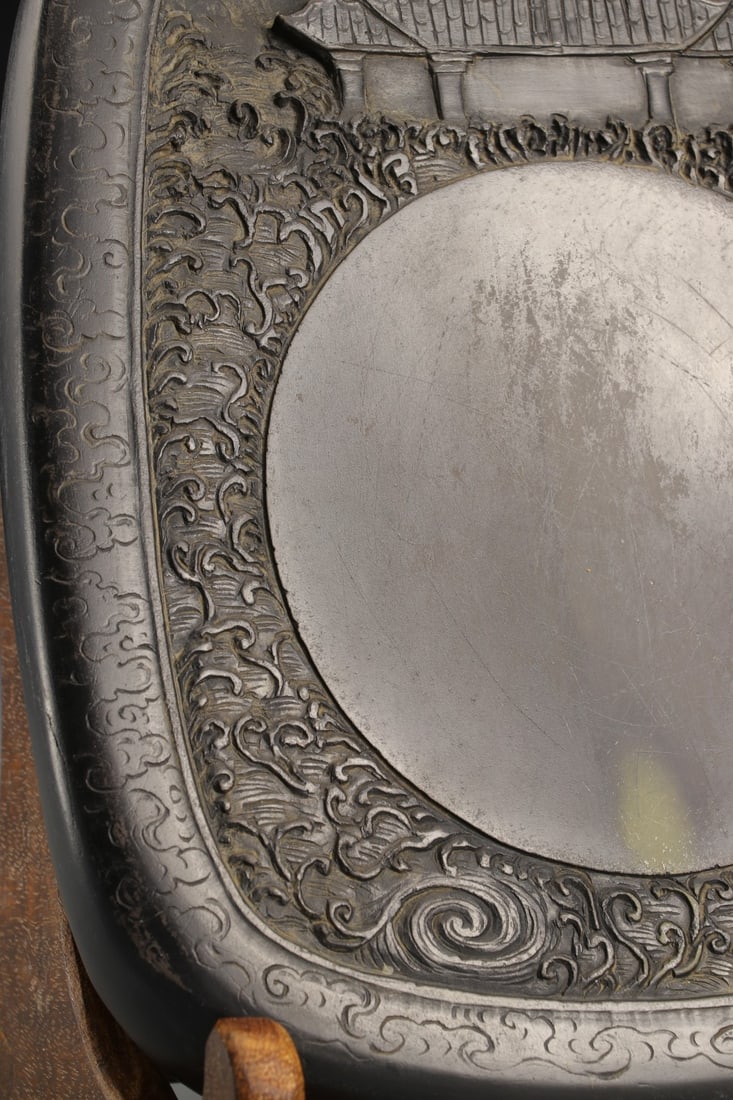 An Exquisite Landscape Pattern Inkstone,With Poem - 5
