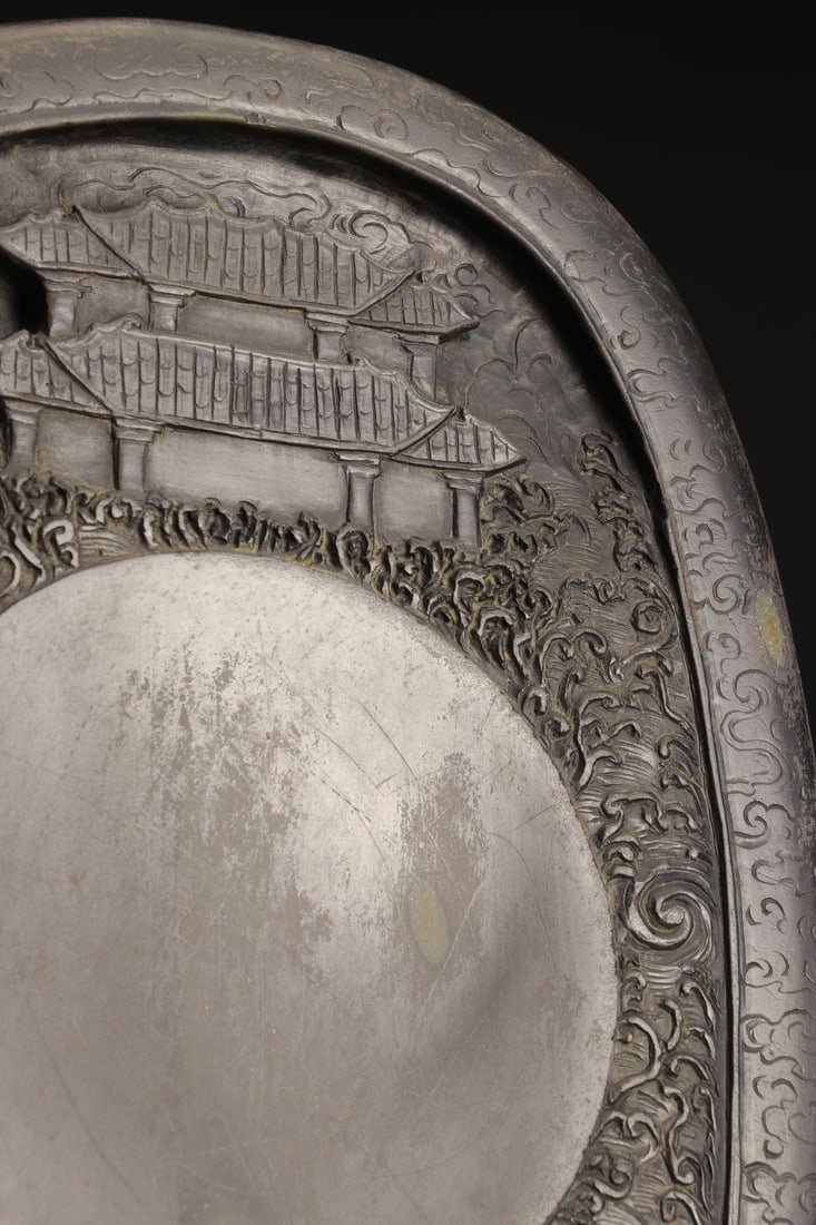 An Exquisite Landscape Pattern Inkstone,With Poem - 6