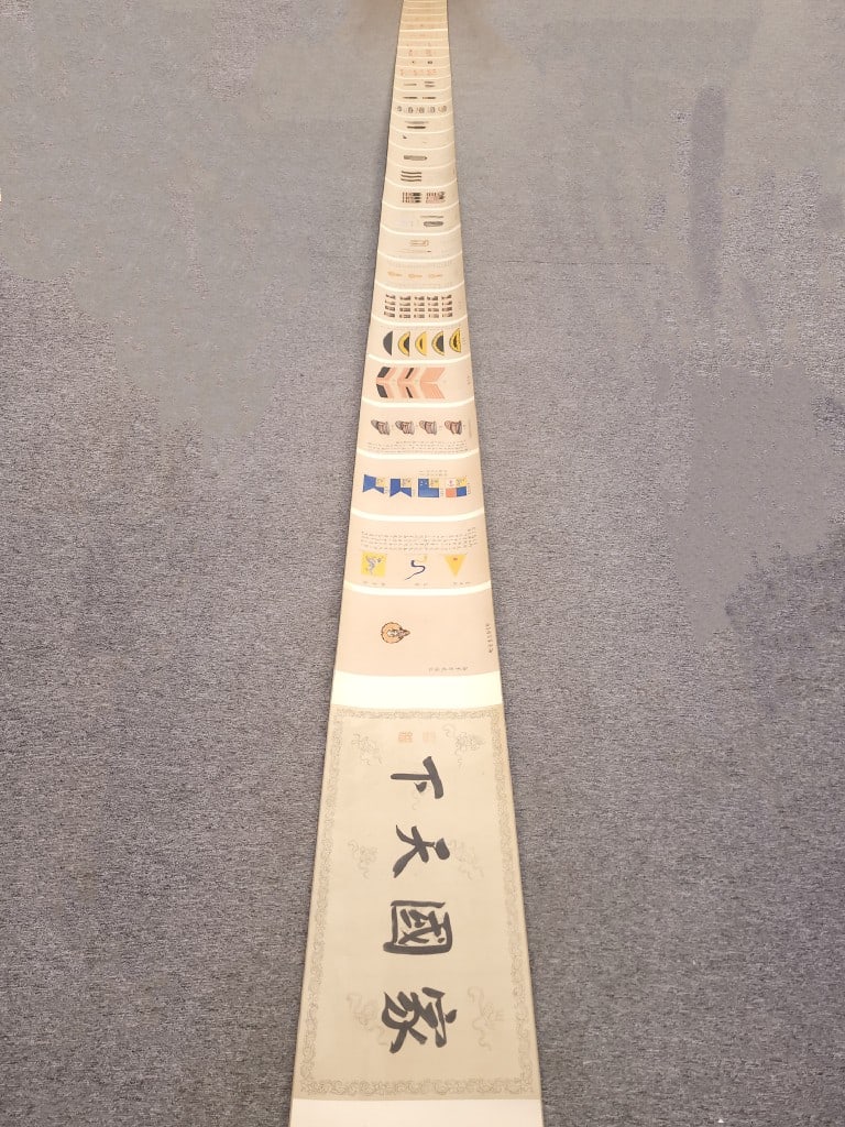 A Chinese Hand Scroll Ink Painting of Figure on Paper: A Chinese Hand Scroll Ink Painting of Figure on Paper,Shen Shiru,Size:13.8inx329.8in 一幅中国水墨人物画手卷,沈士儒