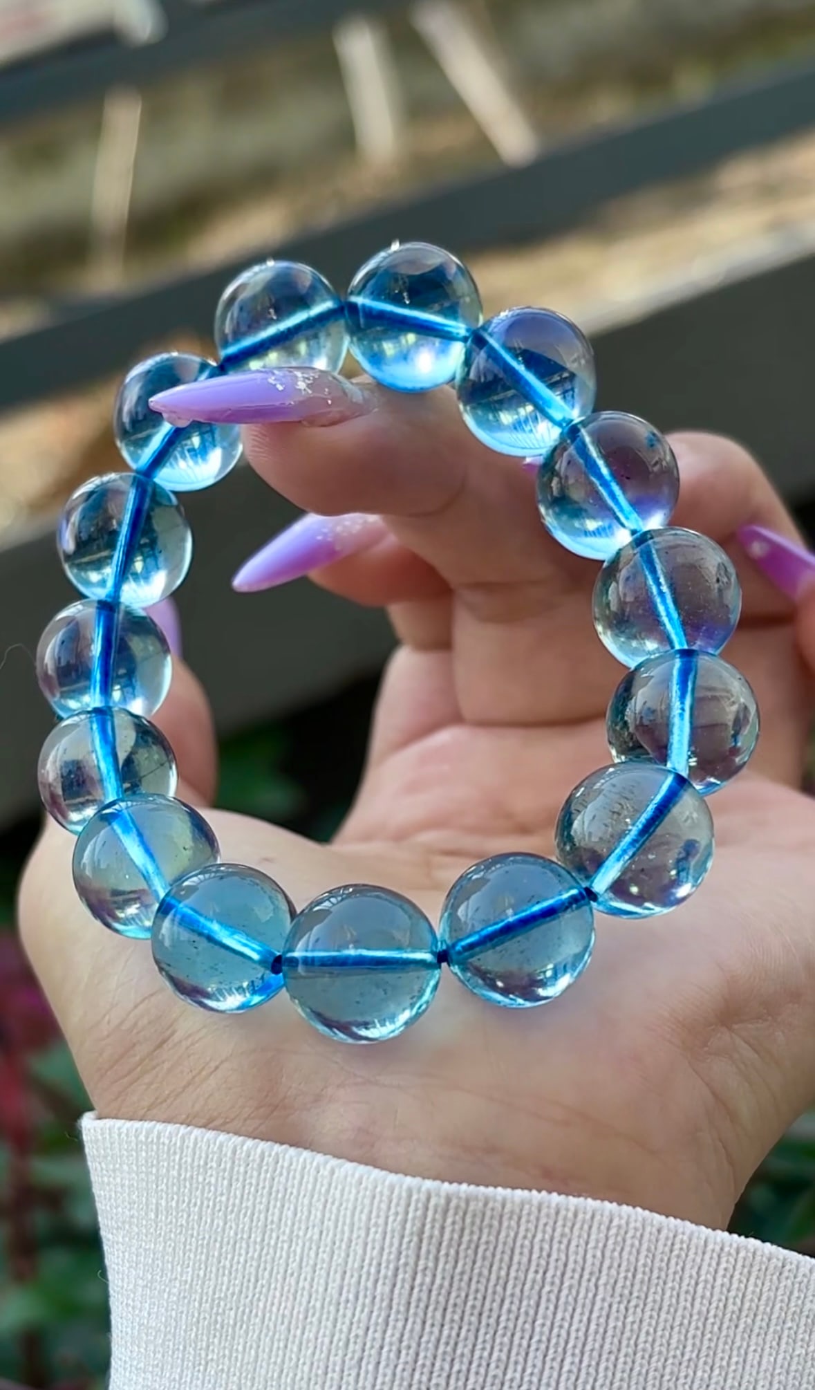 An Exquisite Aquamarine Bracelet: An Exquisite Aquamarine Bracelet,Size:0.6in,Weight:54.9g 海蓝宝手串