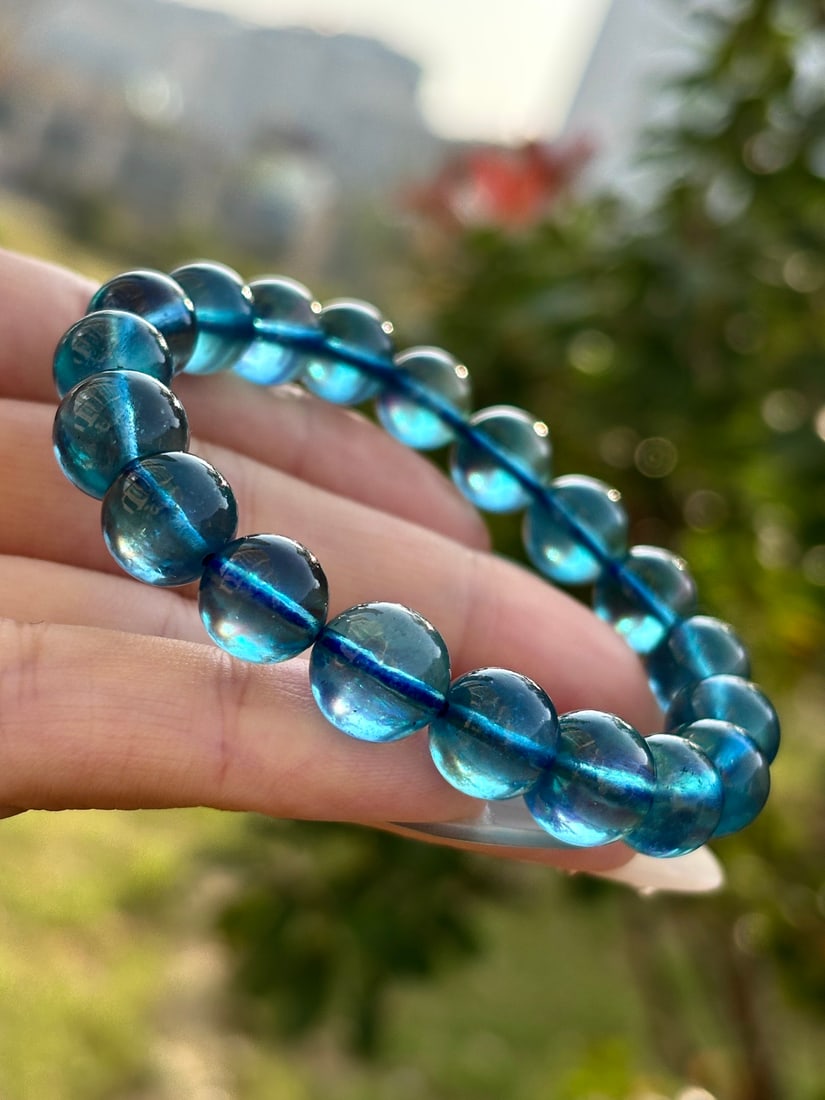 An Exquisite Aquamarine Bracelet: An Exquisite Aquamarine Bracelet,Size:10,0.2in,Weight:29.6g 海蓝宝手串