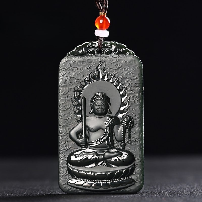 An Exquisite Cyan jade Statue of Bodhisattva Pendant: An Exquisite Cyan jade Statue of Bodhisattva Pendant,Size:2.5inx1.4inx0.3in 青玉菩萨像挂件