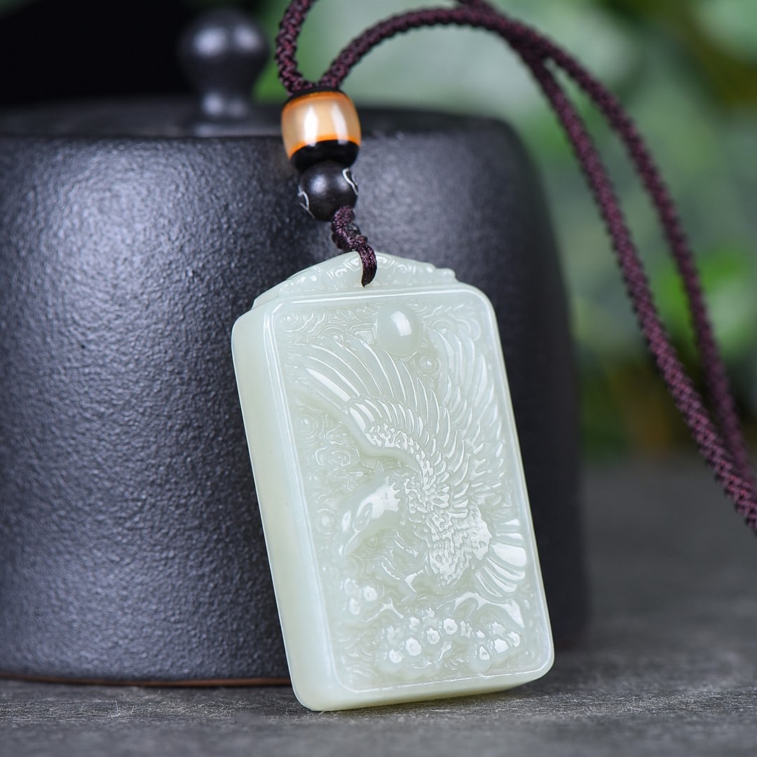 An Exquisite White Jade Eagle Pattern Pendant - 4