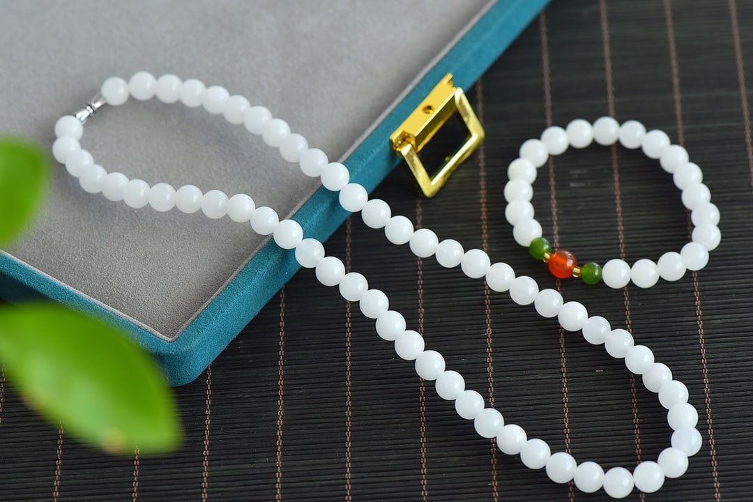 A Set of Fine White Jade Jewelry: A Set of Fine White Jade Jewelry,Size:0.3in 一套白玉首饰