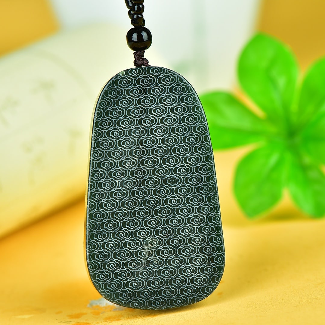 An Exquisite Sapphire Guangong Pattern Pendant - 5