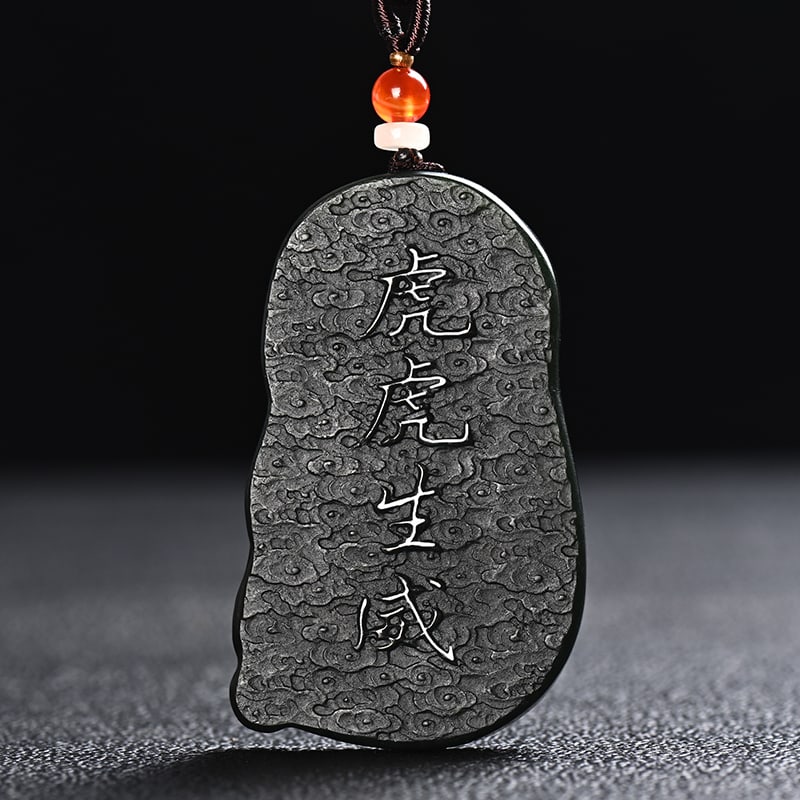 An Exquisite Cyan jade Tiger Pattern Pendant - 2
