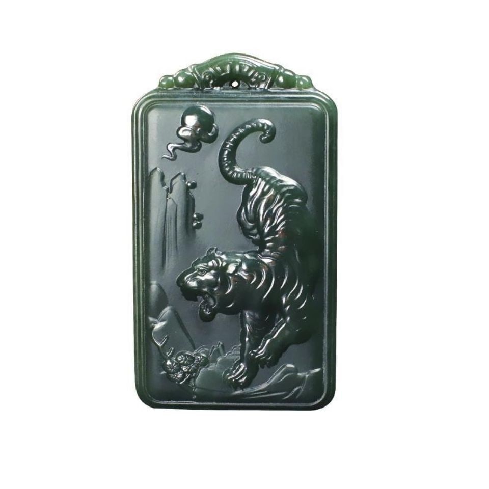 An Exquisite Cyan jade Tiger Pattern Pendant - 5