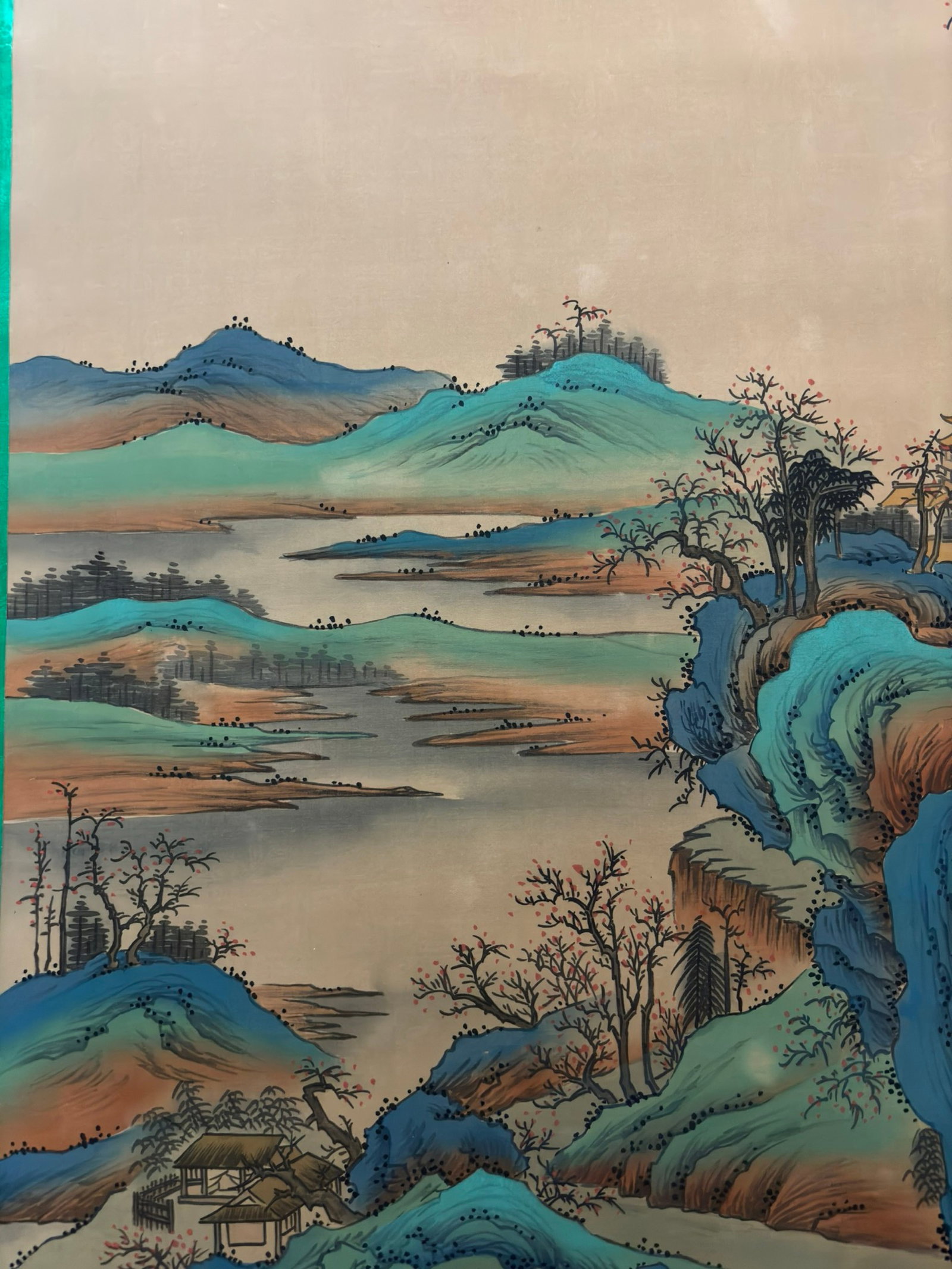 A Chinese Vertical Scroll Ink Painting of Landscape on Silk,Zhang Daqian - 4