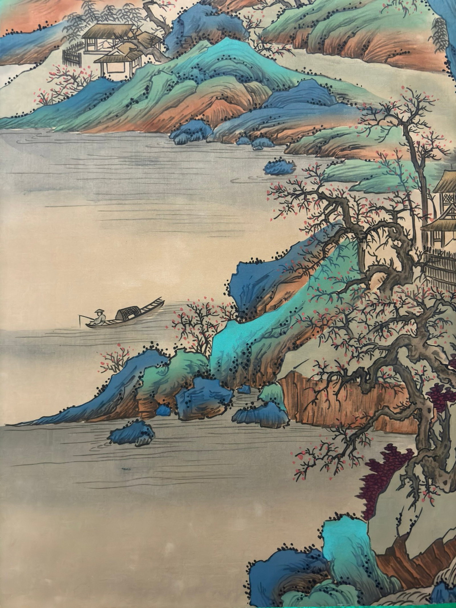 A Chinese Vertical Scroll Ink Painting of Landscape on Silk,Zhang Daqian - 7