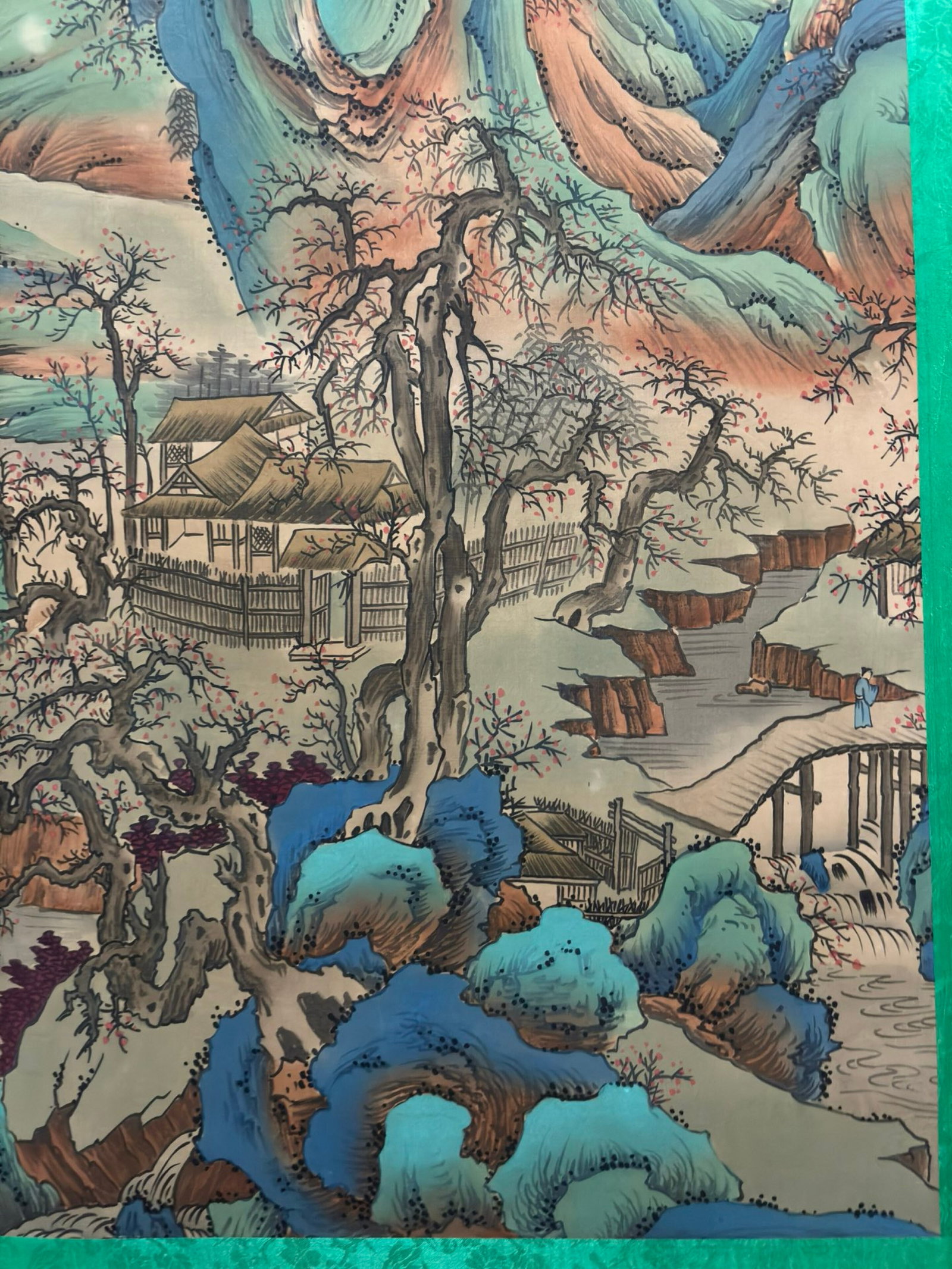 A Chinese Vertical Scroll Ink Painting of Landscape on Silk,Zhang Daqian - 8