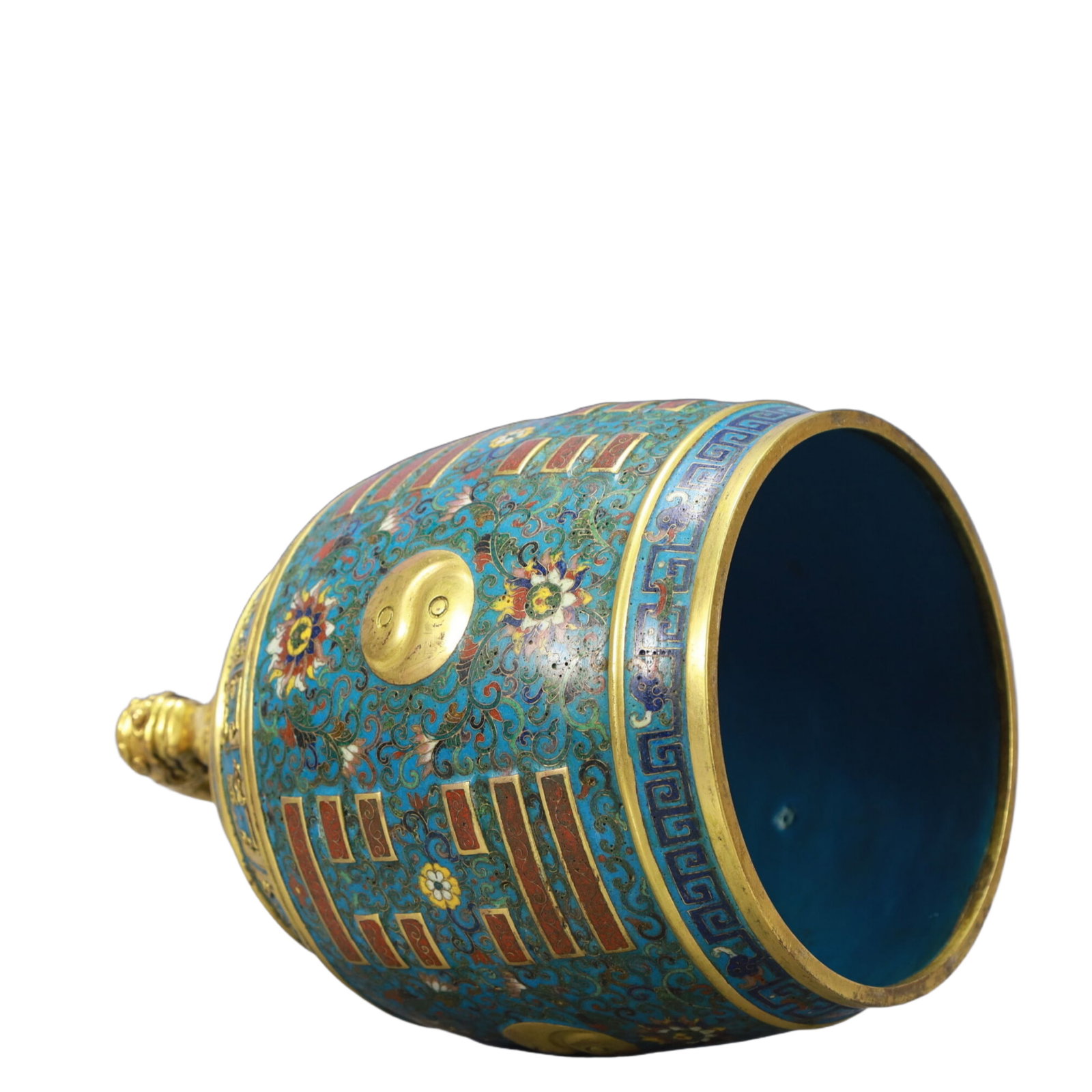 An Exquisite Cloisonne Lotus and Trigram Pattern Chime - 10