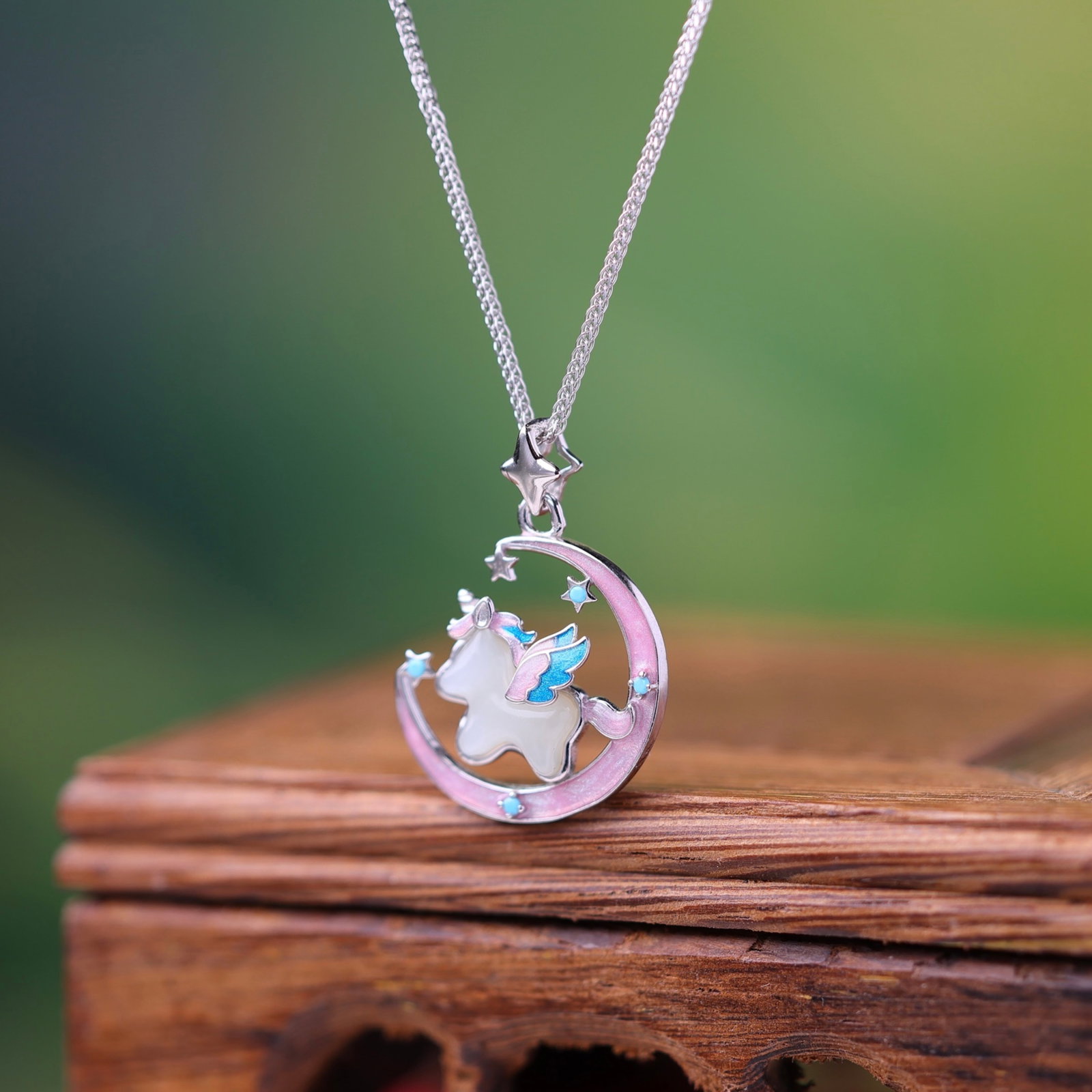 An Exquisite Sterling Silver Inlaid White Jade Pendant - 2