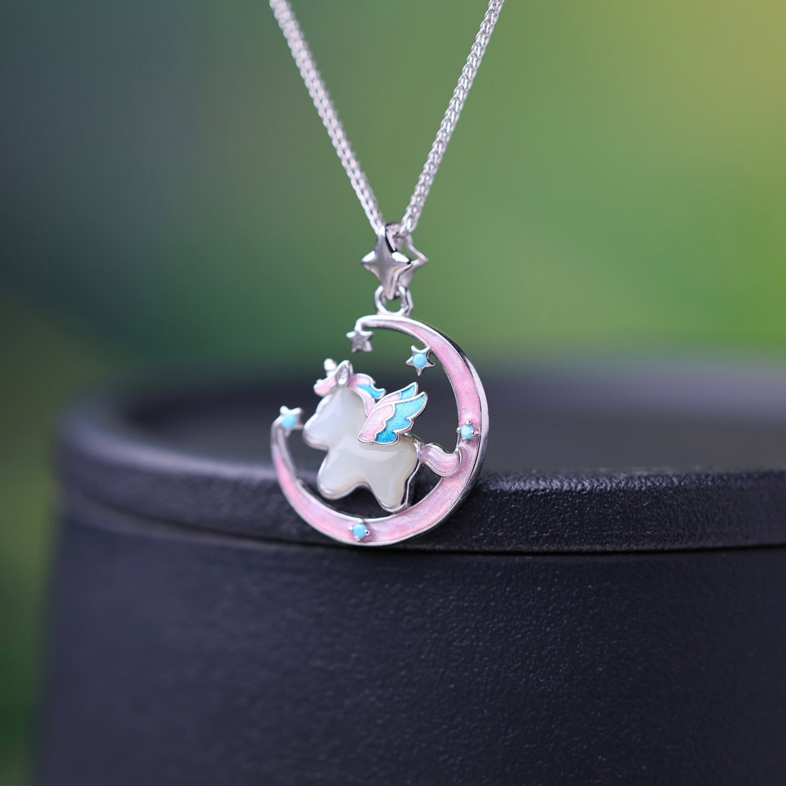 An Exquisite Sterling Silver Inlaid White Jade Pendant - 3