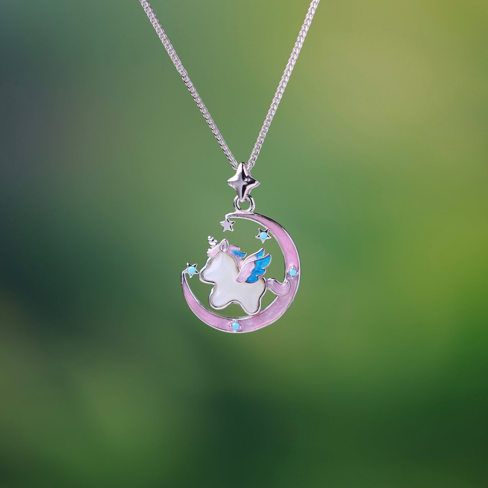 An Exquisite Sterling Silver Inlaid White Jade Pendant - 4