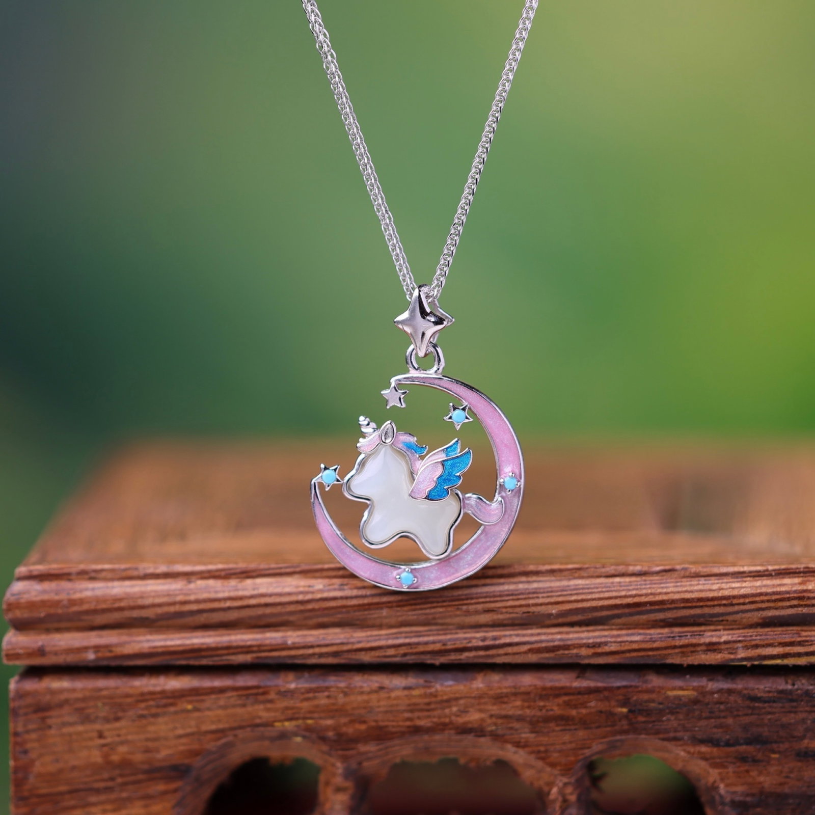 An Exquisite Sterling Silver Inlaid White Jade Pendant - 5