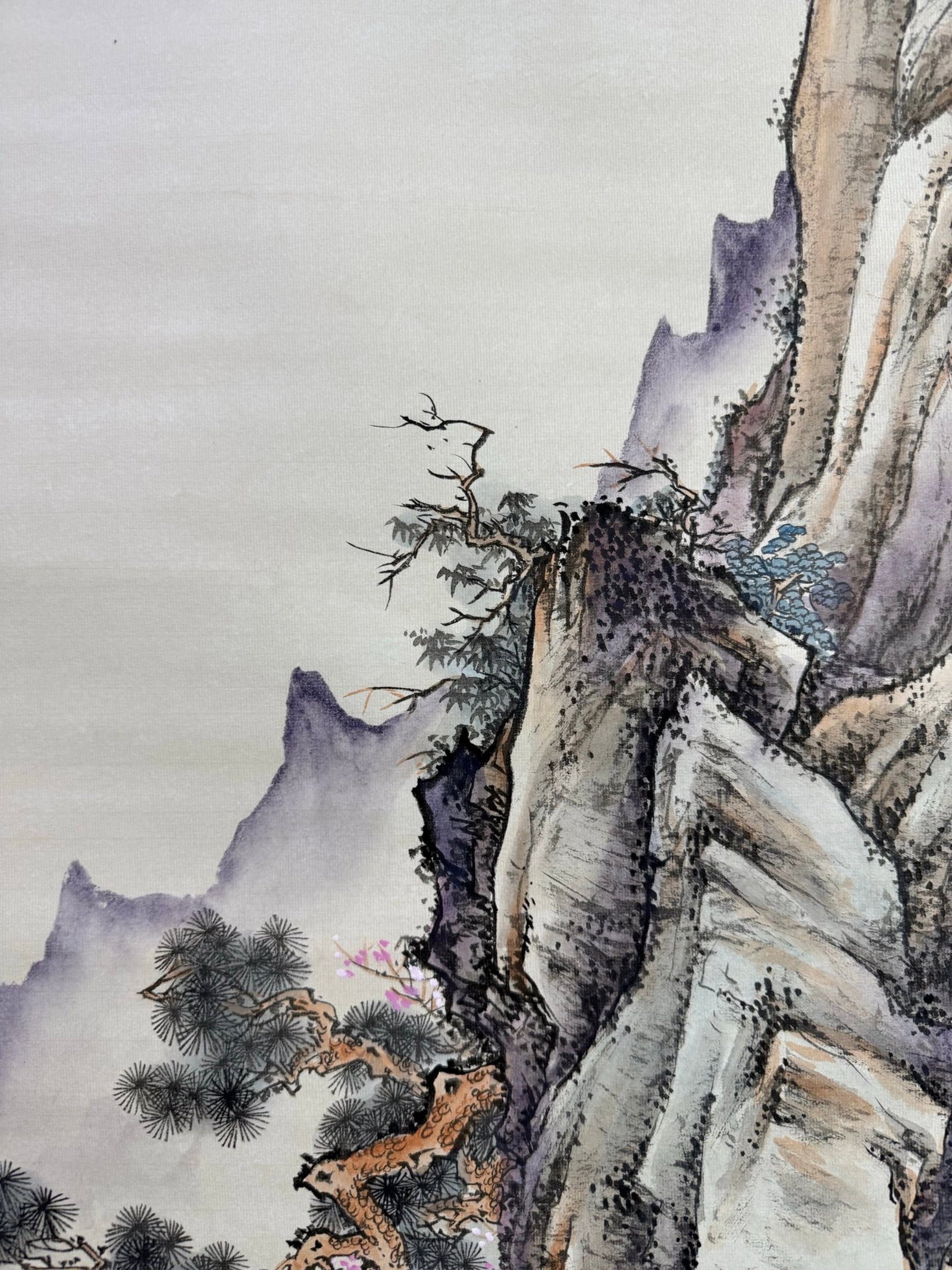 A Chinese Vertical Scroll Ink Painting of Landscape and Figure on Paper,Chen Shaomei - 3