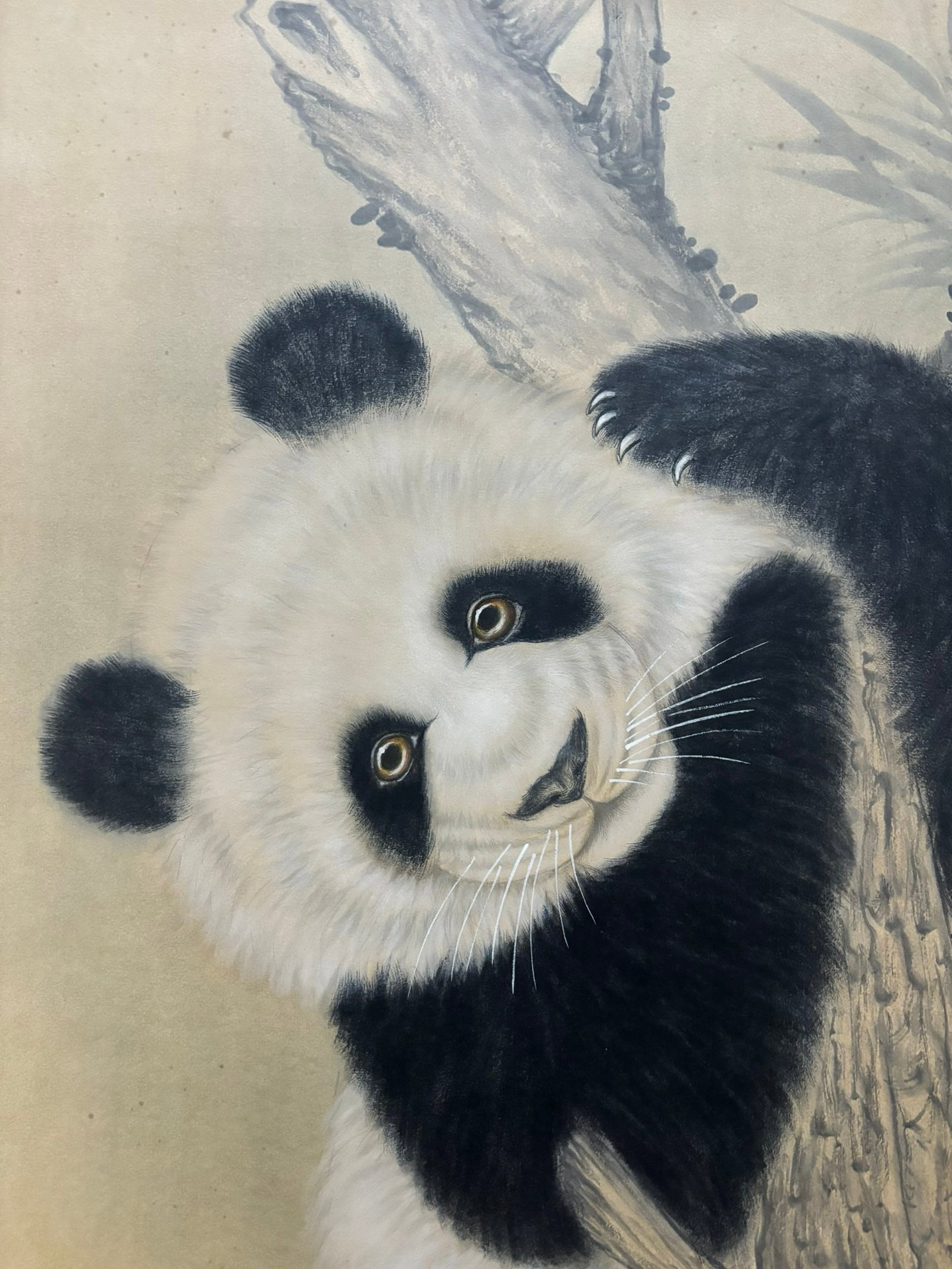 A Chinese Vertical Scroll Ink Painting of Panda on Paper,Zhang Daqian - 4