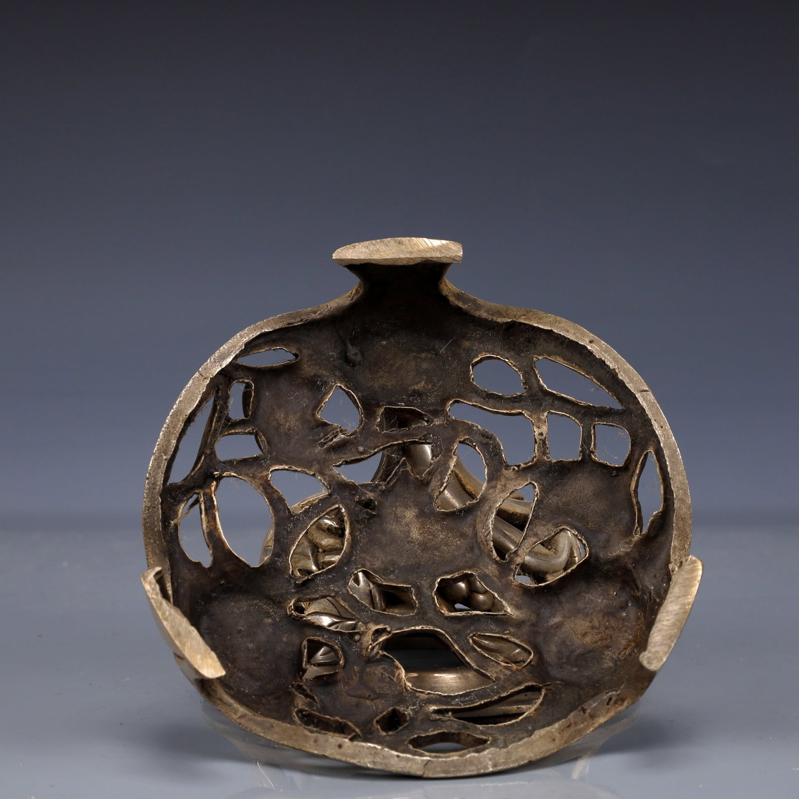 An Exquisite Silver-Plated Bronze Mouse Double-Ears and Tripod Censer - 12
