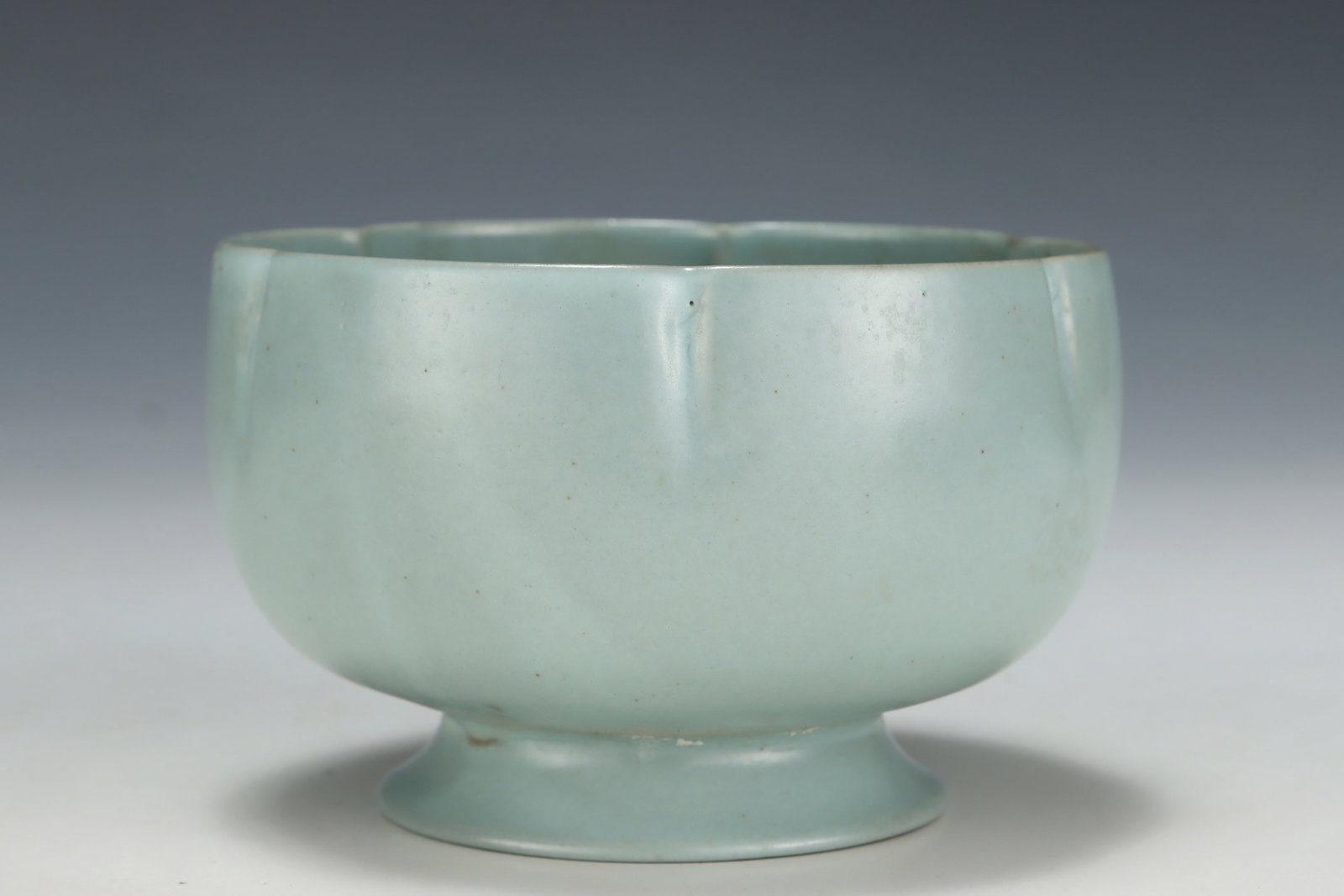 An Exquisite Ru yao Sky Blue Glazed Stem Cup Bowl - 2