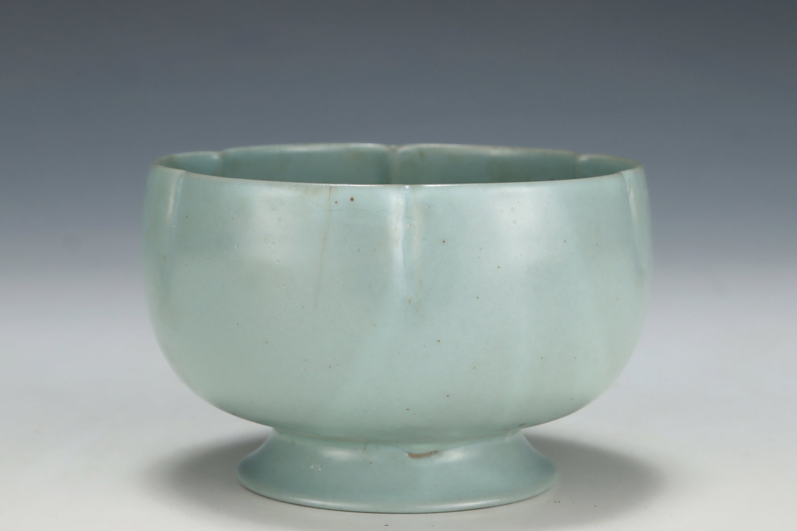 An Exquisite Ru yao Sky Blue Glazed Stem Cup Bowl - 3