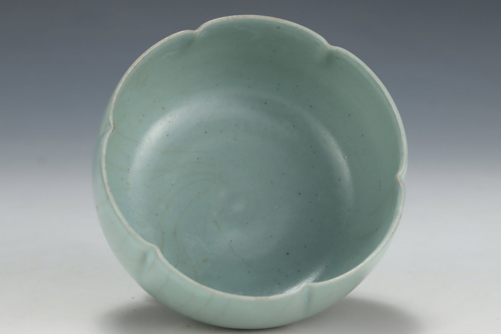 An Exquisite Ru yao Sky Blue Glazed Stem Cup Bowl - 7