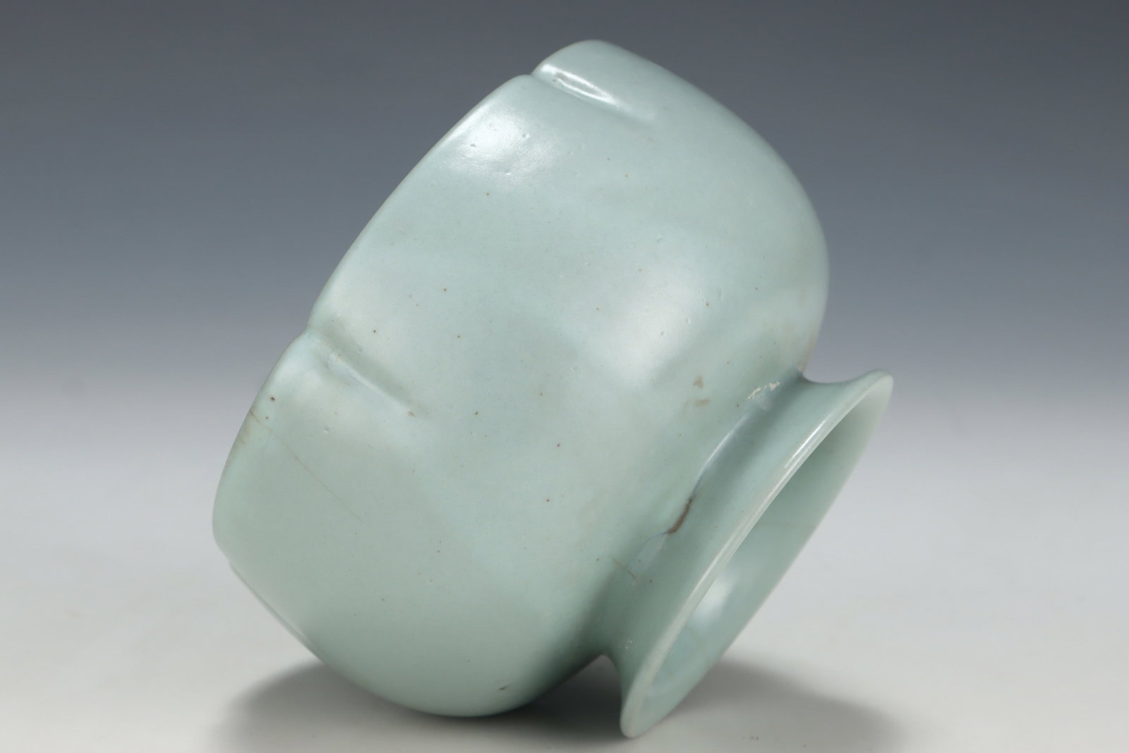 An Exquisite Ru yao Sky Blue Glazed Stem Cup Bowl - 8