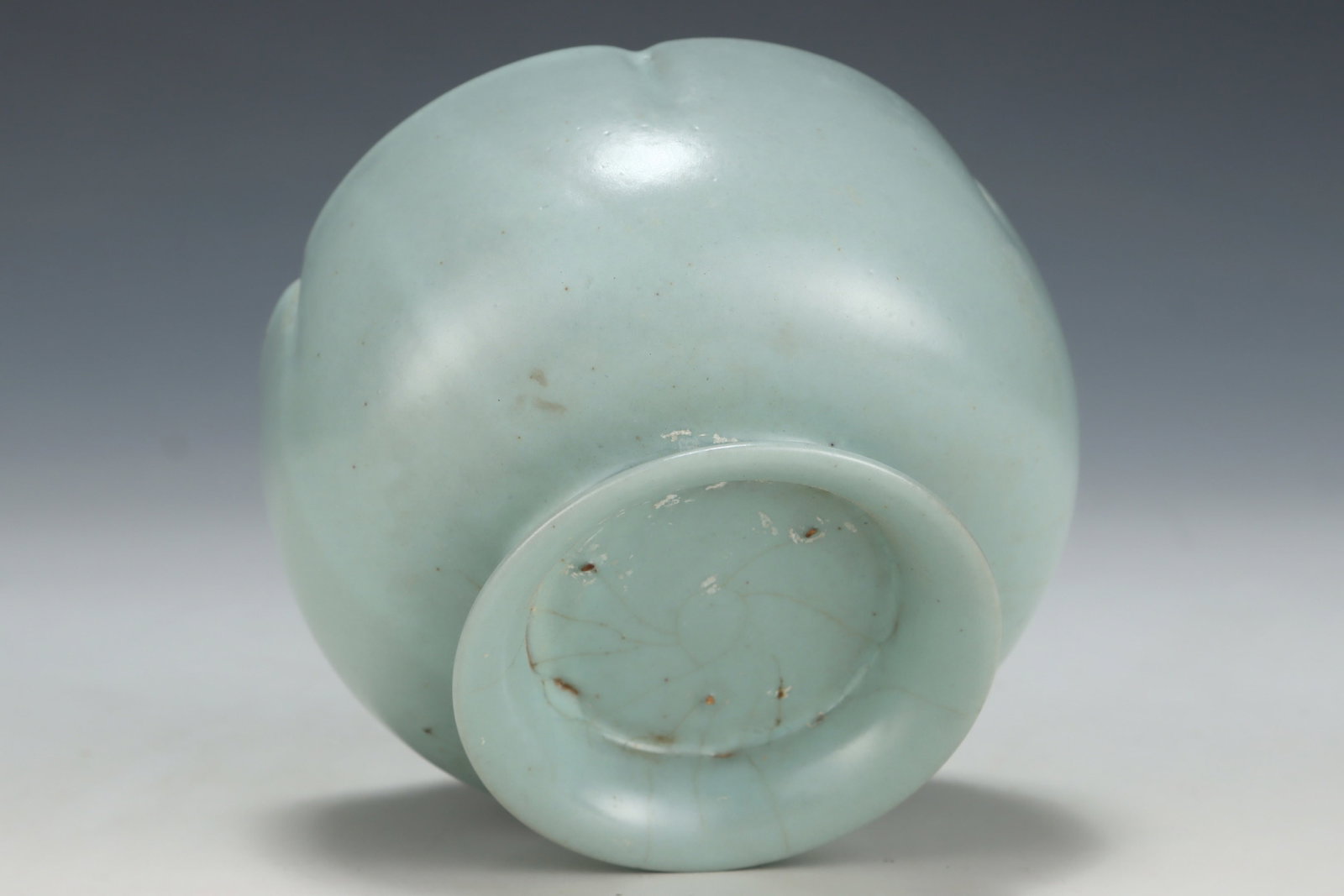 An Exquisite Ru yao Sky Blue Glazed Stem Cup Bowl - 9