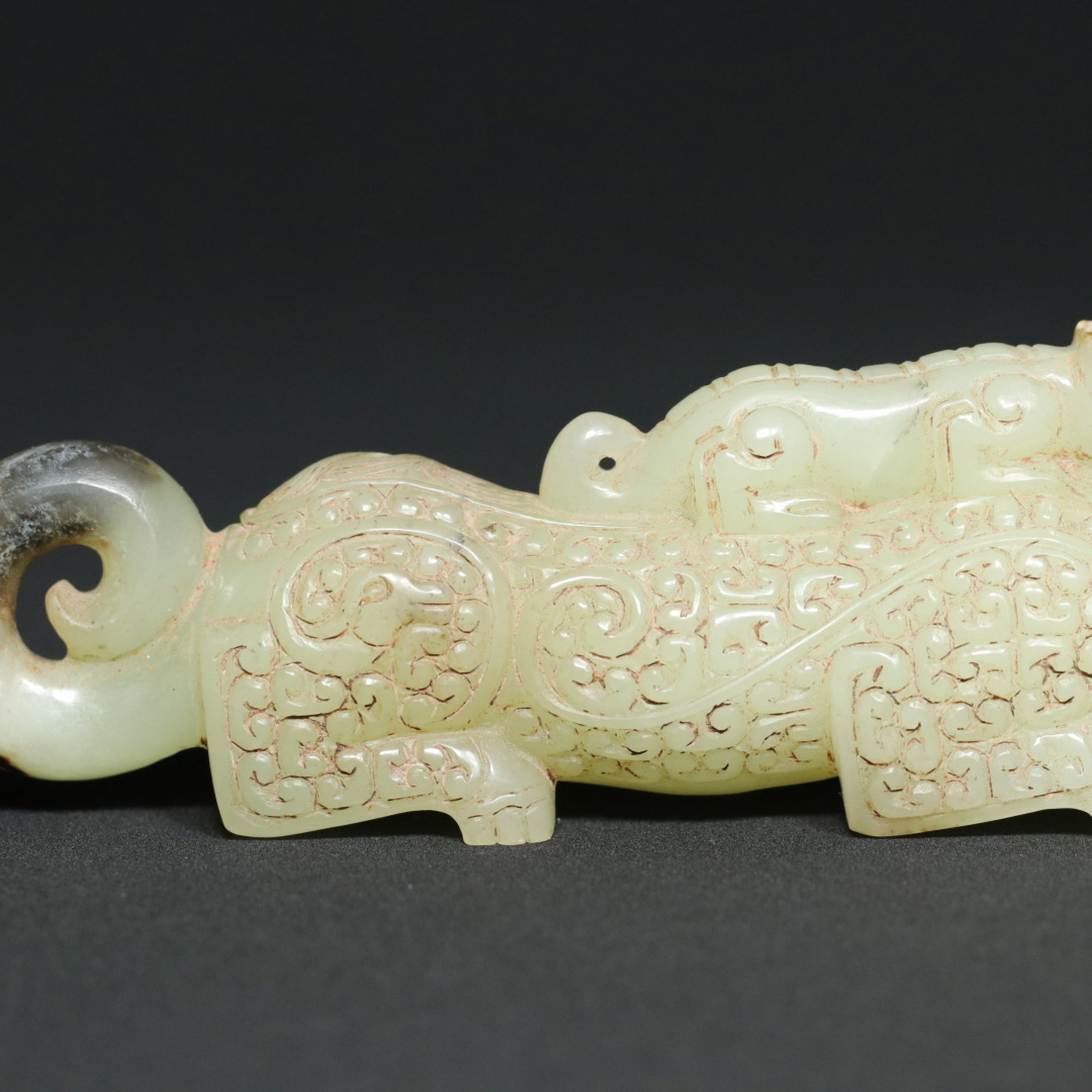 An Exquisite White Jade Ruyi Pattern Tiger Ornament - 9