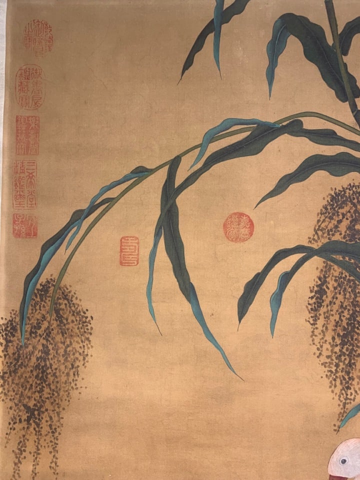 A Chinese Vertical Scroll Ink Painting of Duck on Silk,Lin Liang - 5