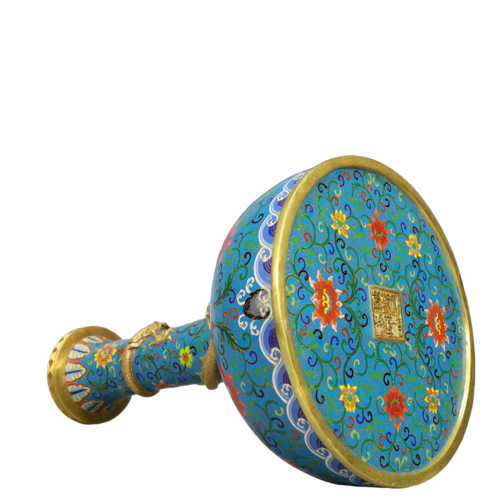 A Huge Cloisonne Lotus and Dragon Pattern Vase - 10