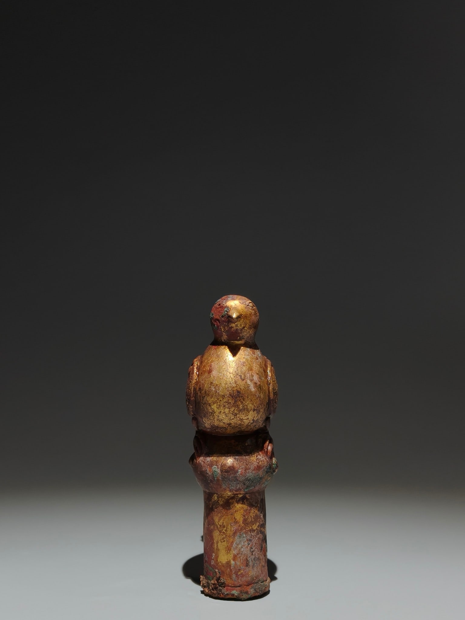 An Exquisite Gilt Bronze Bird-Shaped Cane head - 3