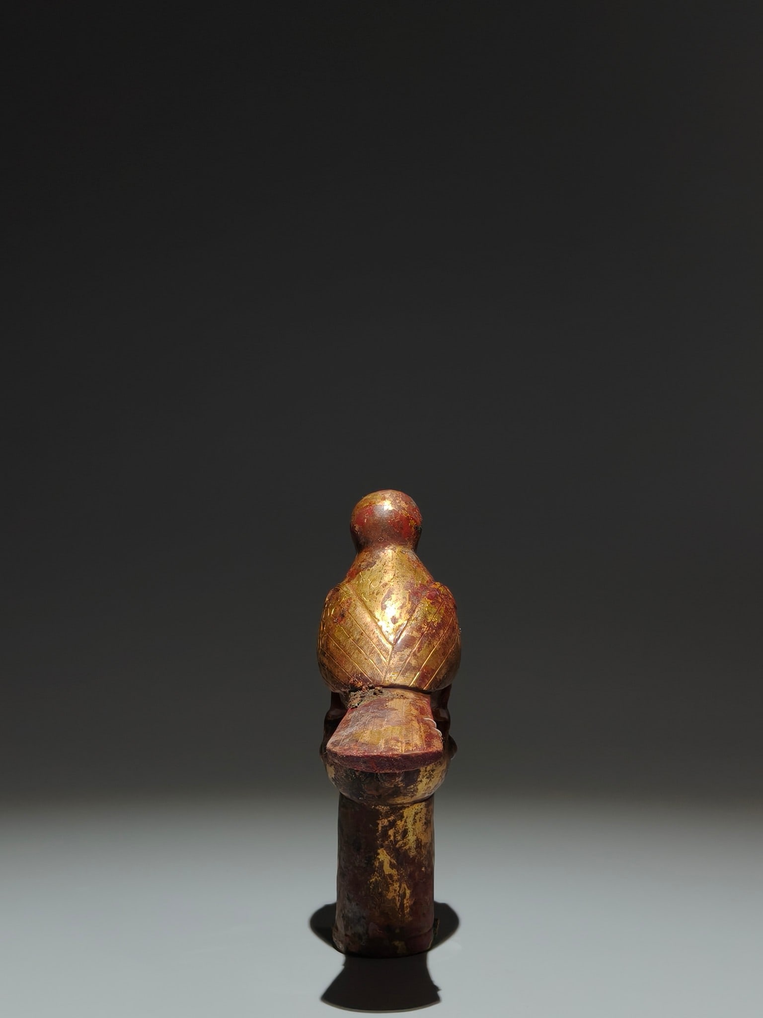 An Exquisite Gilt Bronze Bird-Shaped Cane head - 7