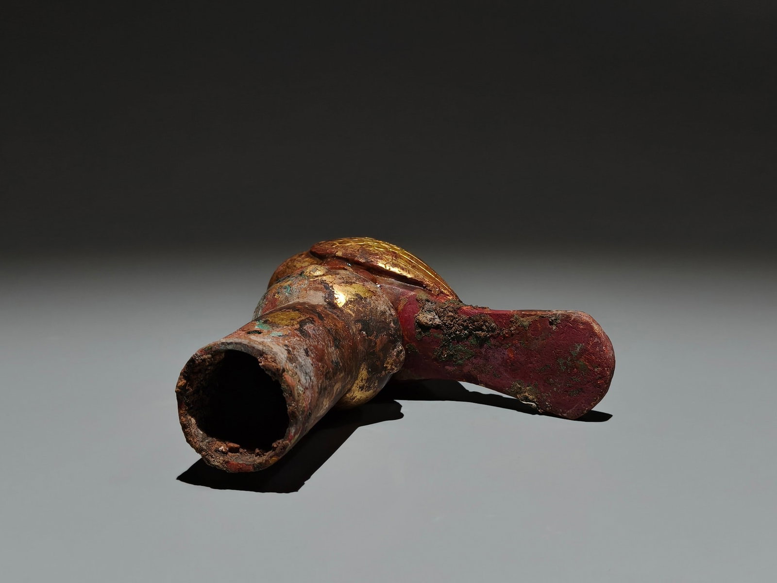 An Exquisite Gilt Bronze Bird-Shaped Cane head - 8