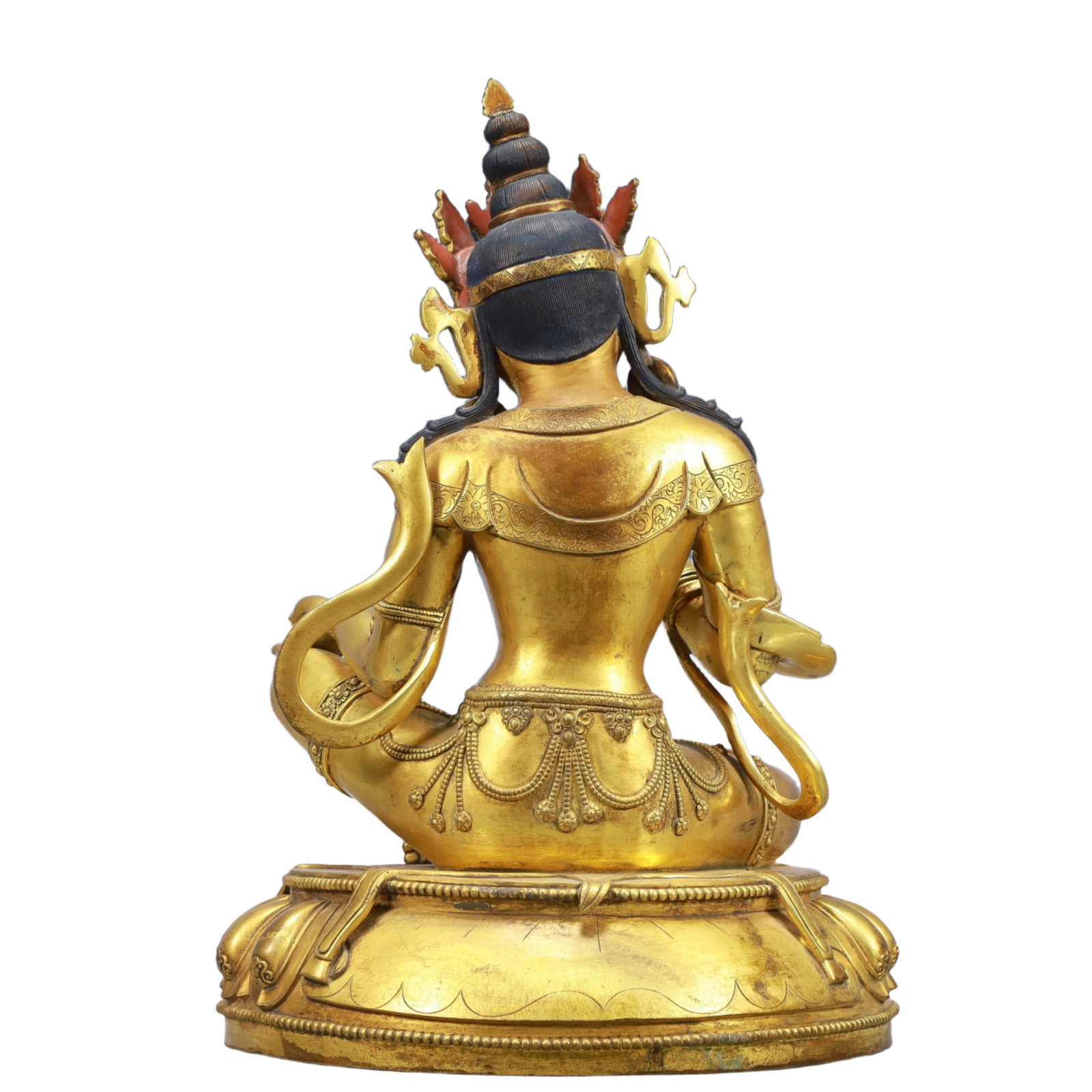 A Solemn Gilt Bronze White Statue of Tara - 9