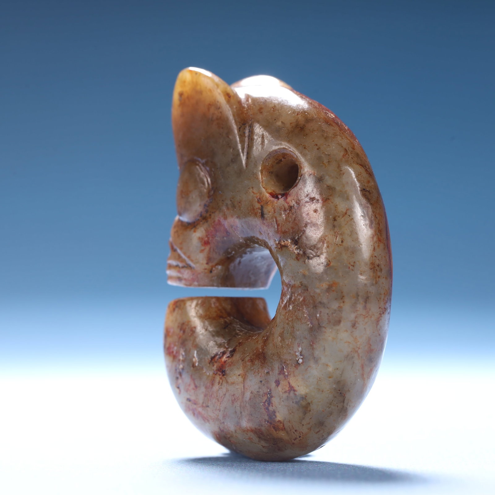 An Archaic Hongshan Culture Yellow Jade Pig and Dragon Pendant - 2