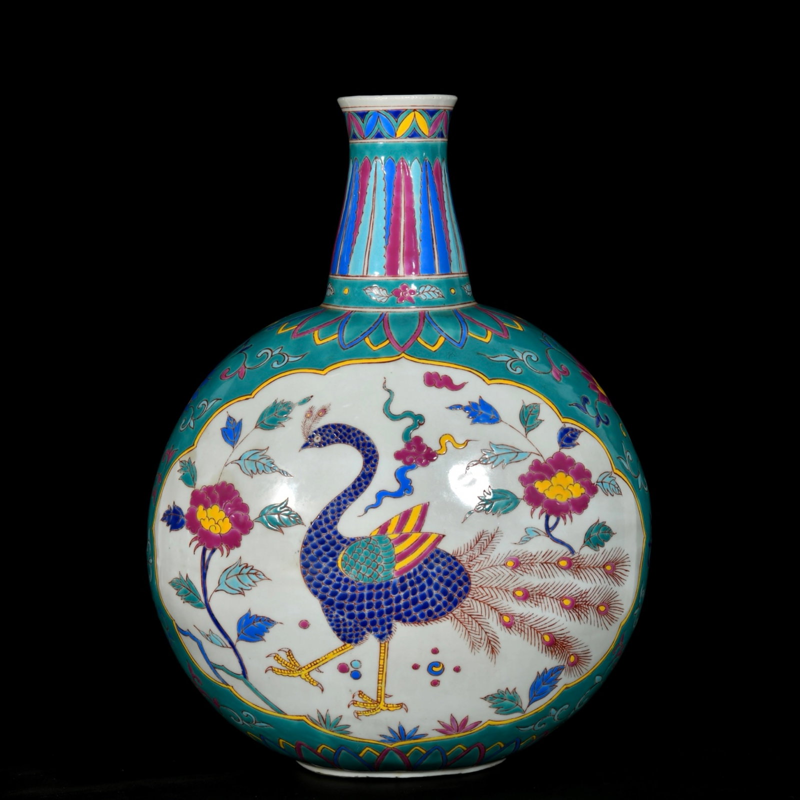 A Huge Wucai Peony and Peacock Pattern Vase - 6