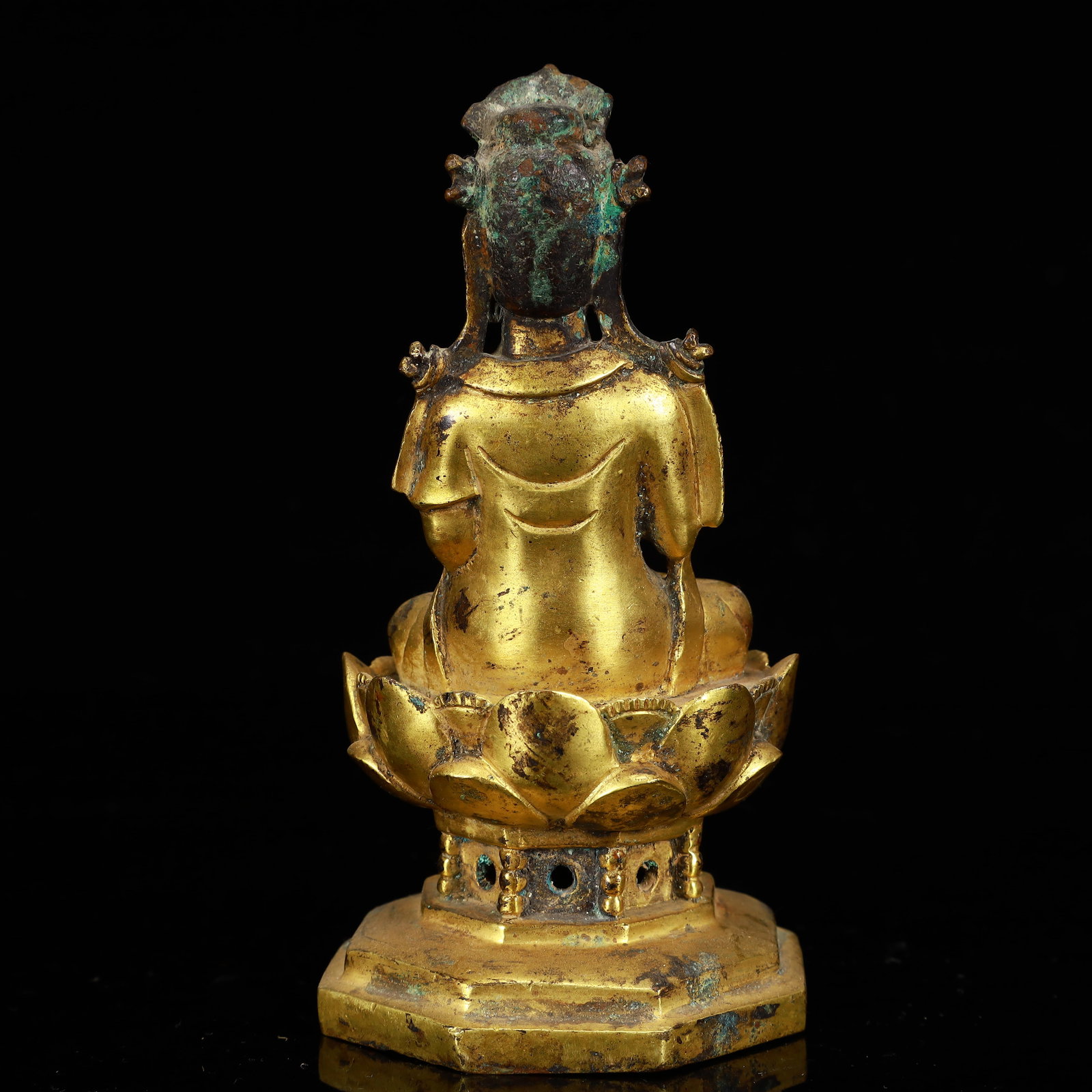 A Solemn Gilt Bronze Statue of Avalokitesvara - 7