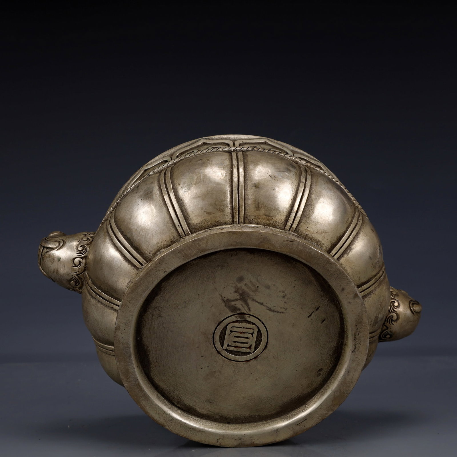 An Exquisite Silver-Plated Bronze Dragon Pattern Elephant-Ears Censer - 14