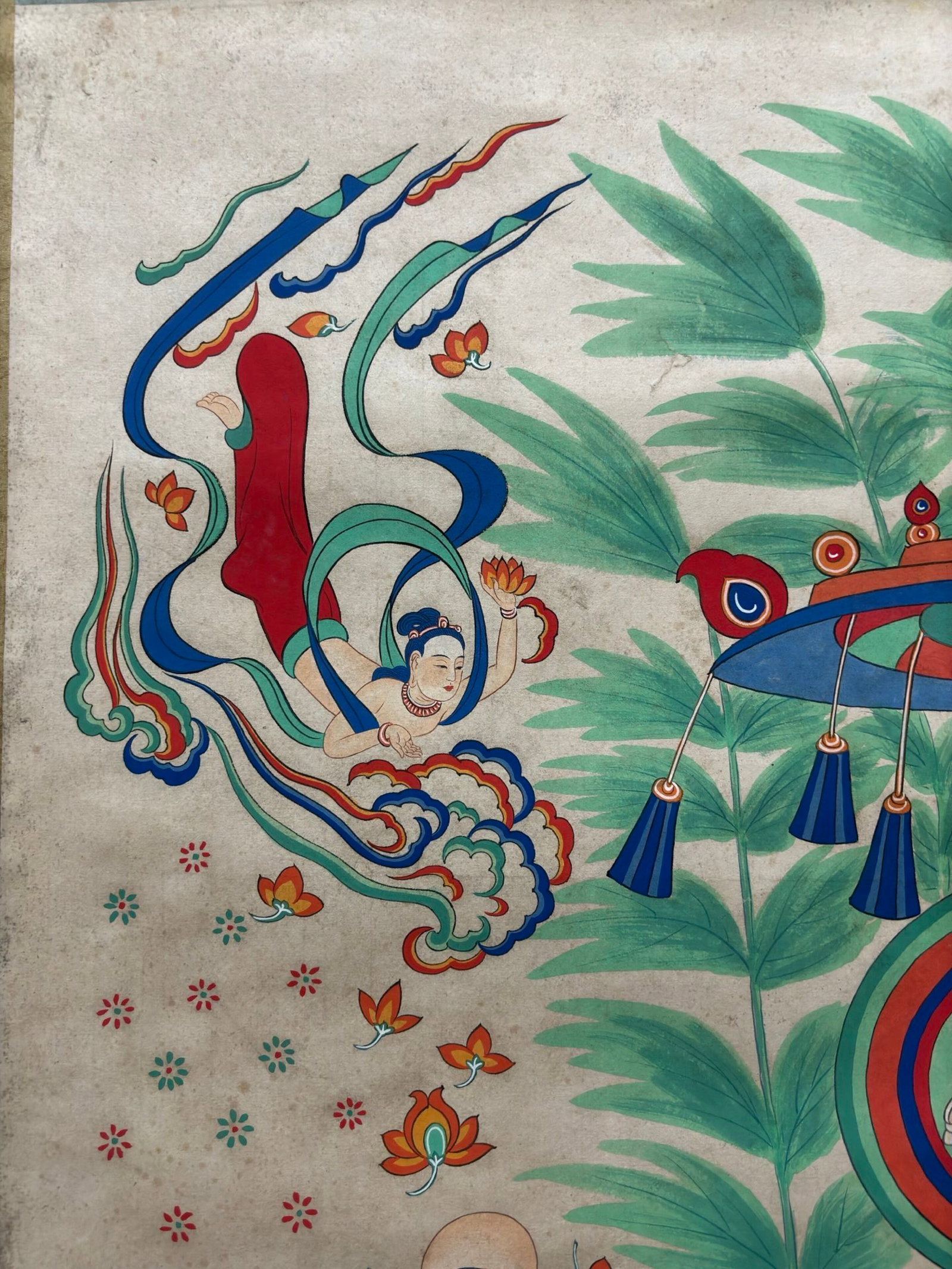 A Chinese Vertical Scroll Ink Painting of Buddha Statue on Paper,Zhang Daqian - 4